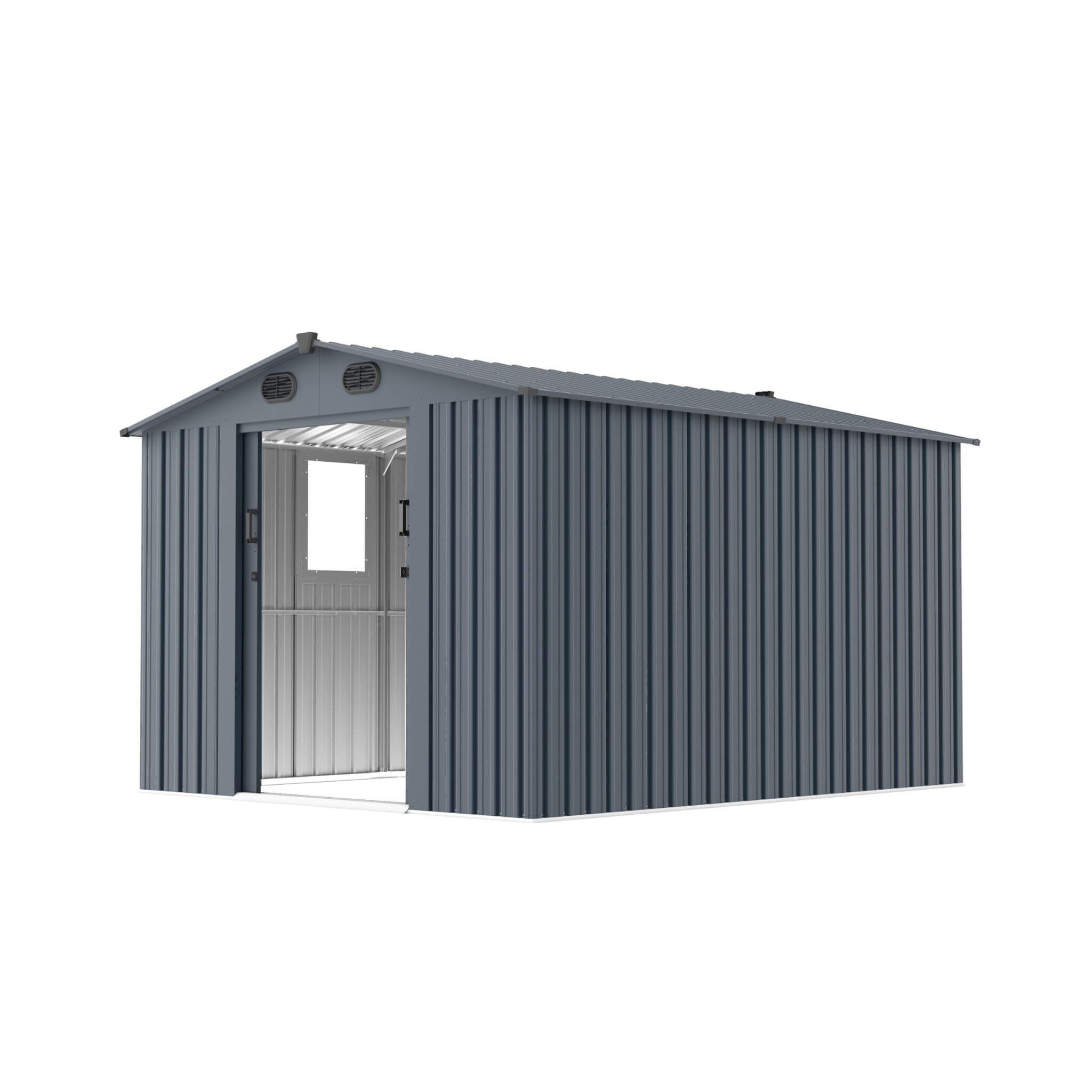 [08x10FT] Large Outdoor Metal Storage Tool Shed With Window And Lockable Doors (SAK32987) - Energize Trek