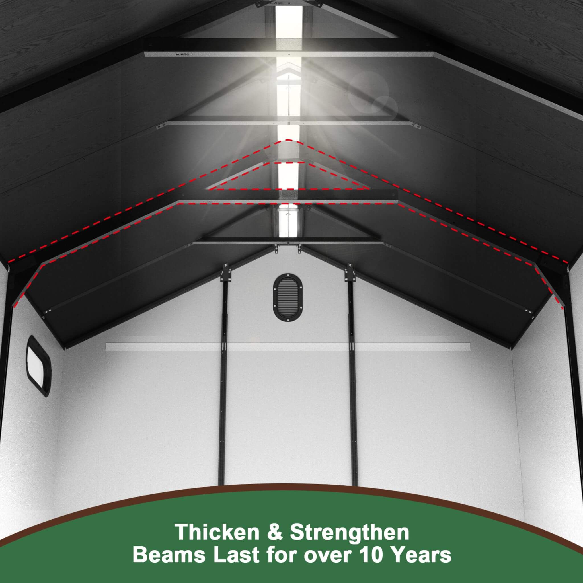 [08X12FT] Large Polypropylene Storage Shed With Reinforced Floor And Lockable Swing Doors (SAK07451) - Energize Trek