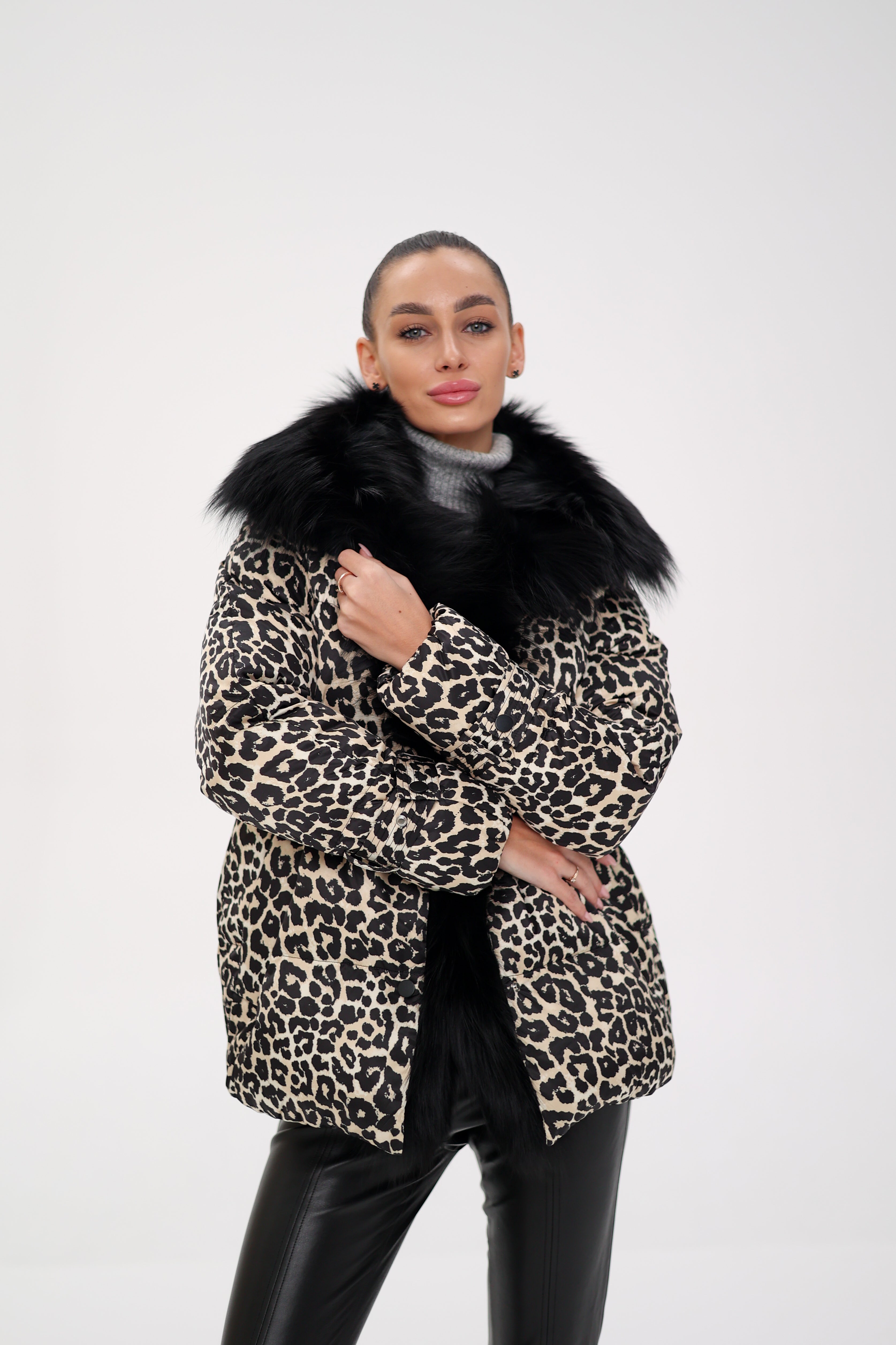 Genuine Polar Fox Leopard Luxe Down Parka - Energize Trek