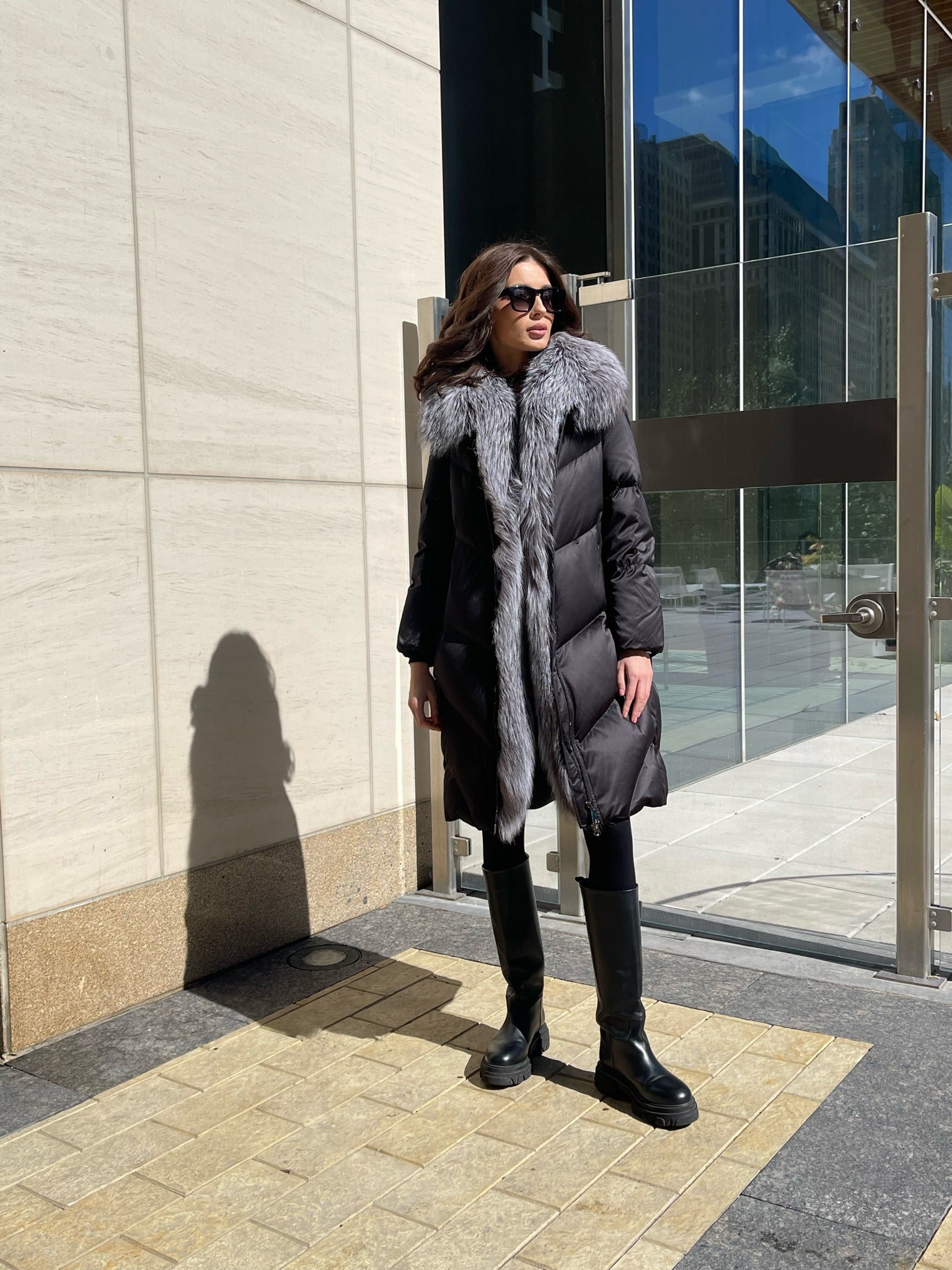Amandine Genuine Silver Fox Down Parka - Energize Trek