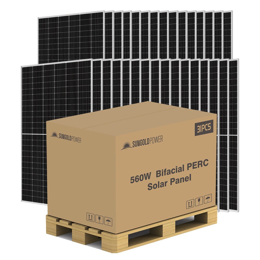 560W Bifacial PERC Solar Panel  | SGP-560-SBD (31 PANELS) UL61730 - Energize Trek