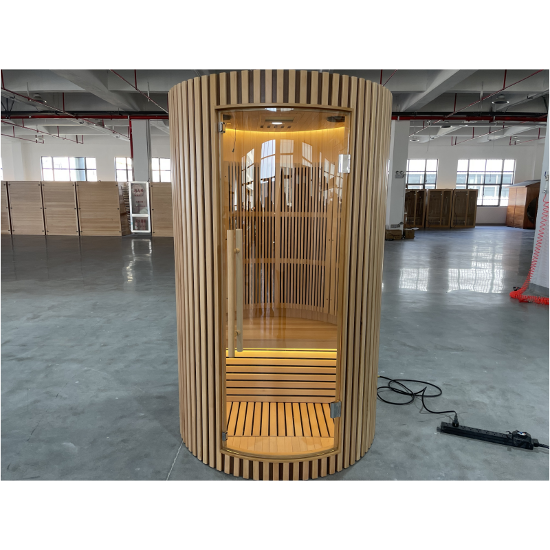 SAUNA EVOLUTION®  Hemlock Round Indoor Sauna Room Far Infrared 08 - Energize Trek