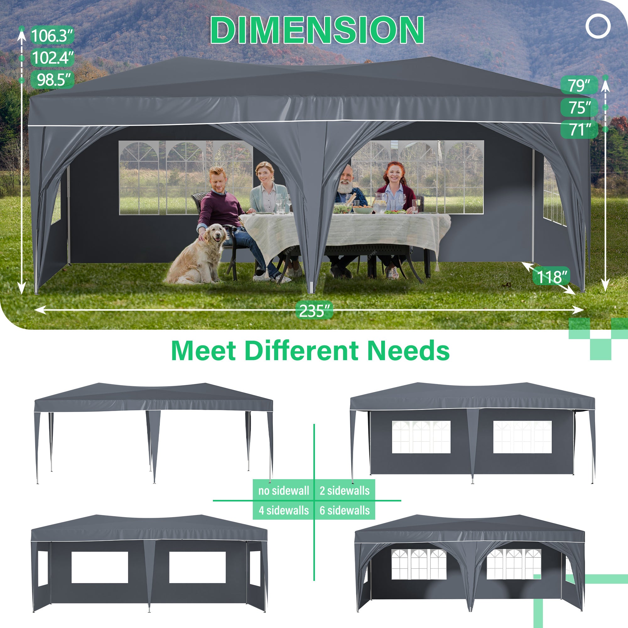 10'x20' Pop-up Awning Tent - Energize Trek