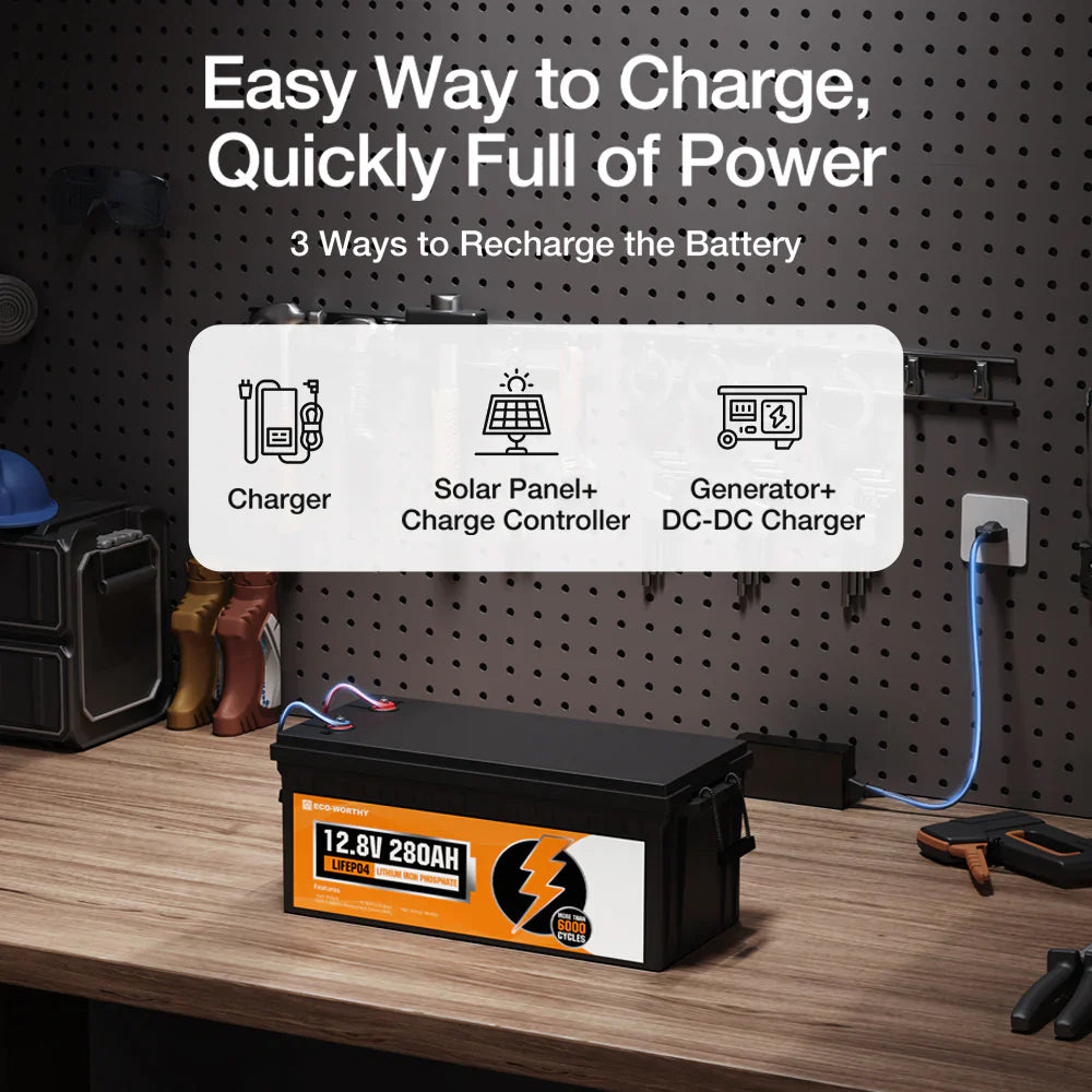ECO-WORTHY 12V 280Ah Lithium Iron Phosphate Battery With Bluetooth - Energize Trek