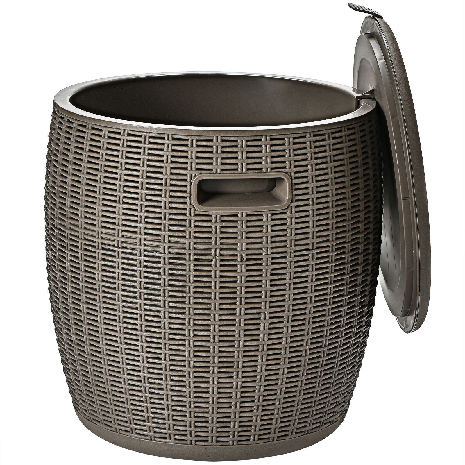 9.5 Gallon 4-in-1 Patio Rattan Cool Bar Cocktail Table Side Table