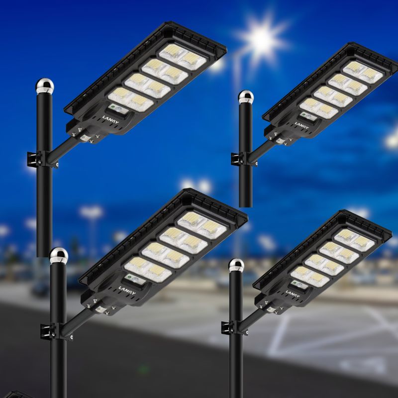 4 pack 200W solar street lights 20000 lumens - Energize Trek