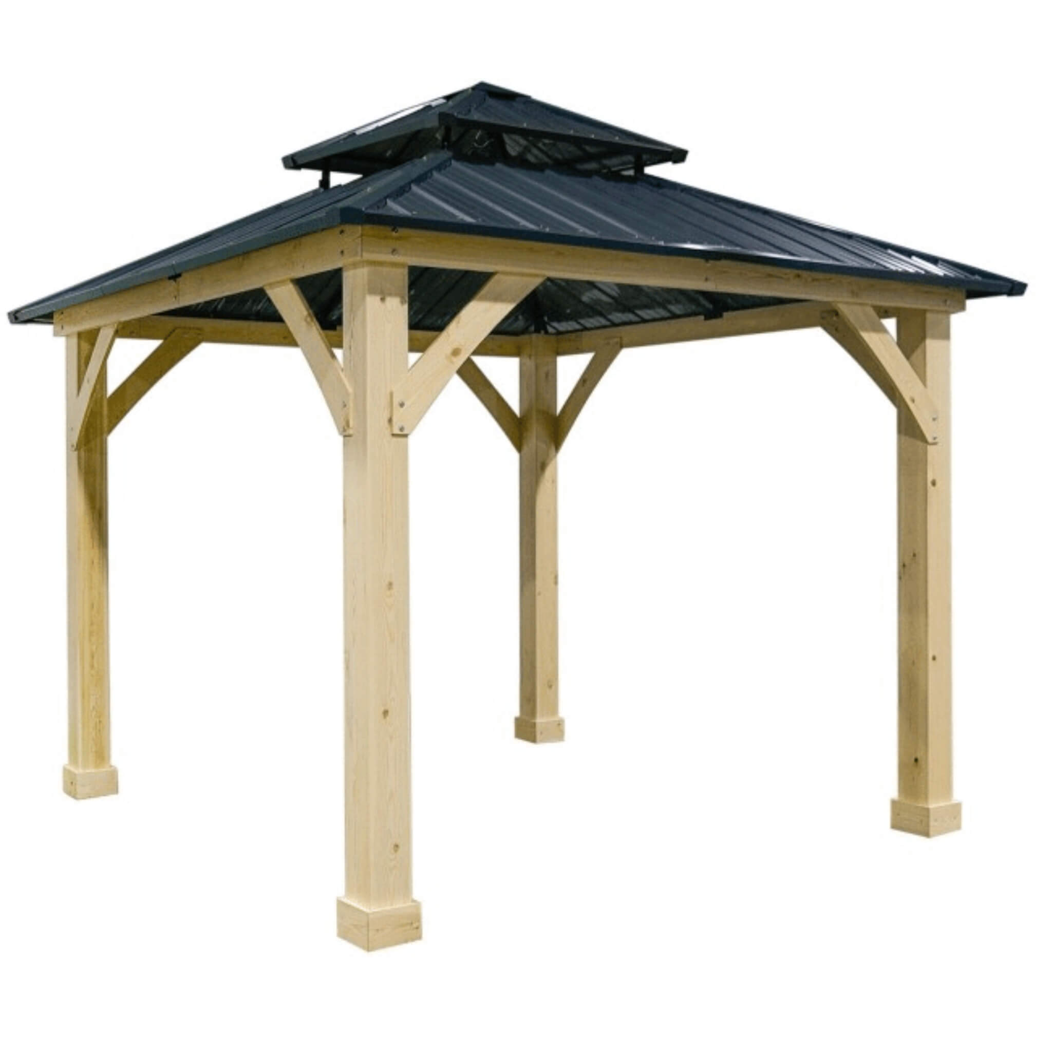 [10x10FT] Premium Outdoor Patio Hardtop Gazebo W/ Double Steel Roof (SAK01291) - Energize Trek