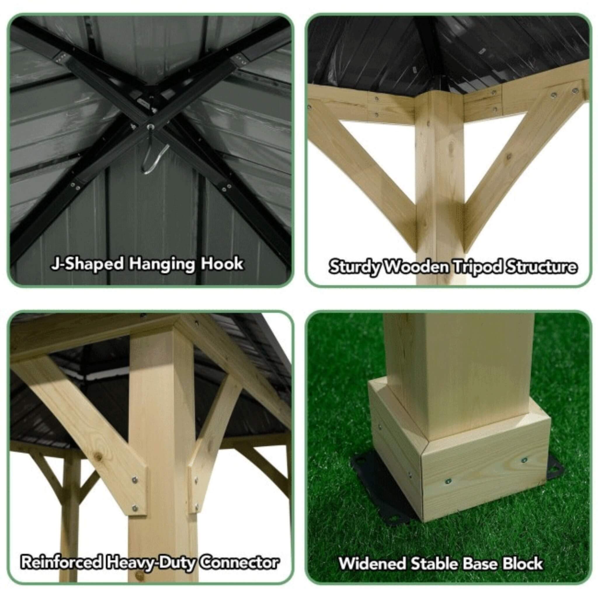 [10x10FT] Premium Outdoor Patio Hardtop Gazebo W/ Double Steel Roof (SAK01291) - Energize Trek