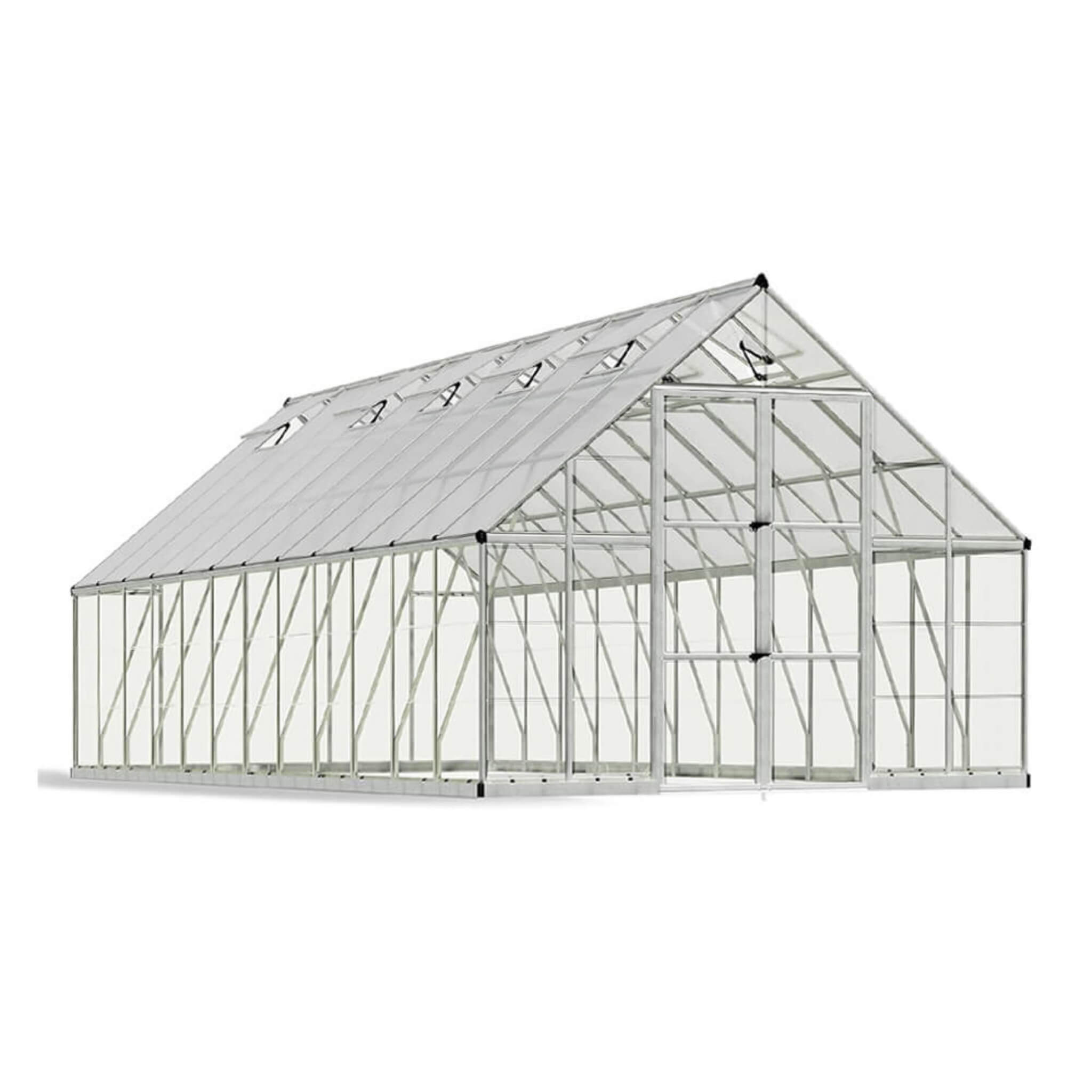 [10x24FT] Premium Heavy-Duty Polycarbonate Walk-In Greenhouse W/ Aluminum Frame & Built-In Gutter System (SAK58472) - Energize Trek