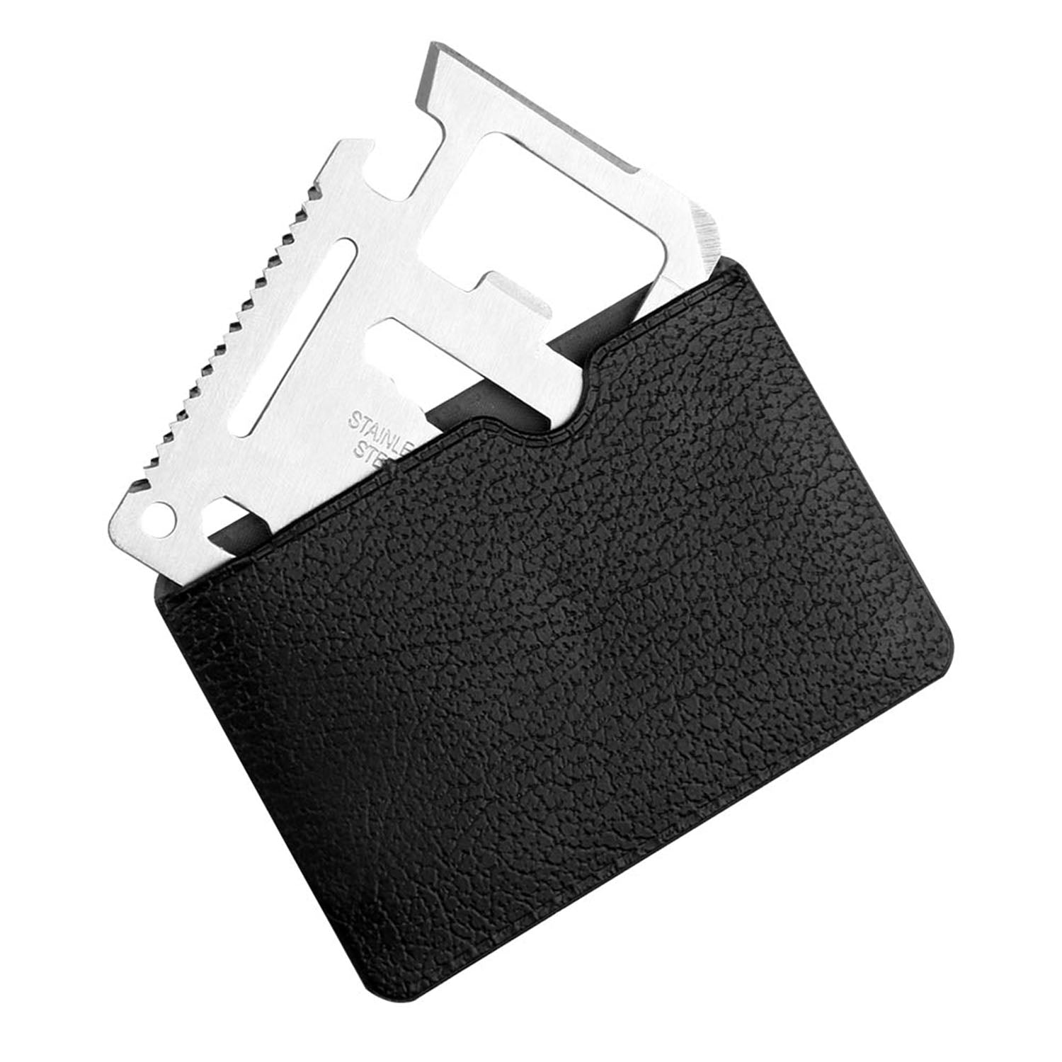 11 In 1 Stainless Steel Multi-tool Credit Card Wallet Portable Survival Pocket Tool Beer Can Opener Knife Fruit Peeler Wrench Saw Blade - Energize Trek