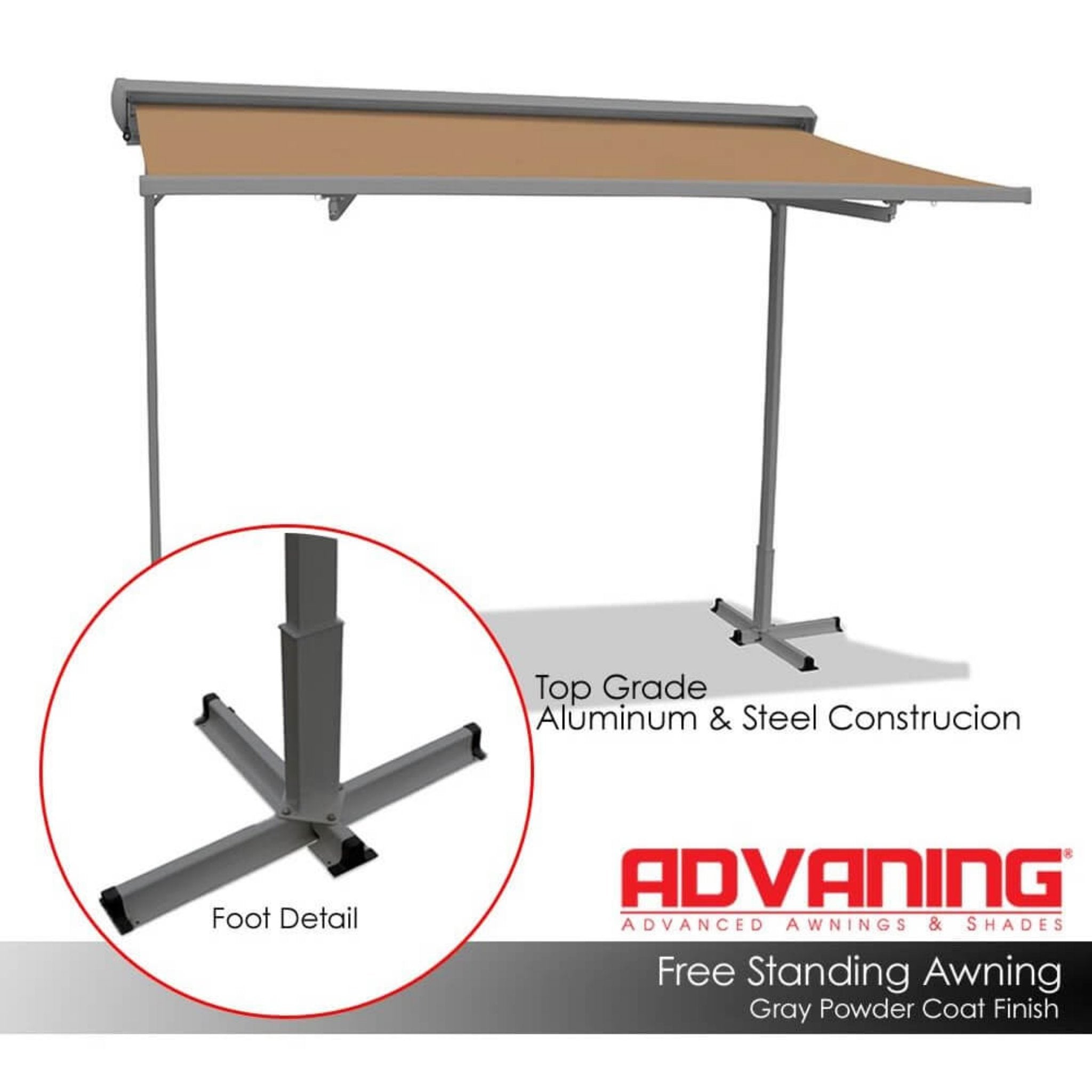 Advaning FS Series Freestanding Dual-Deploying Manual Retractable Awning [FS1110/1410] (SAK62975) - Energize Trek