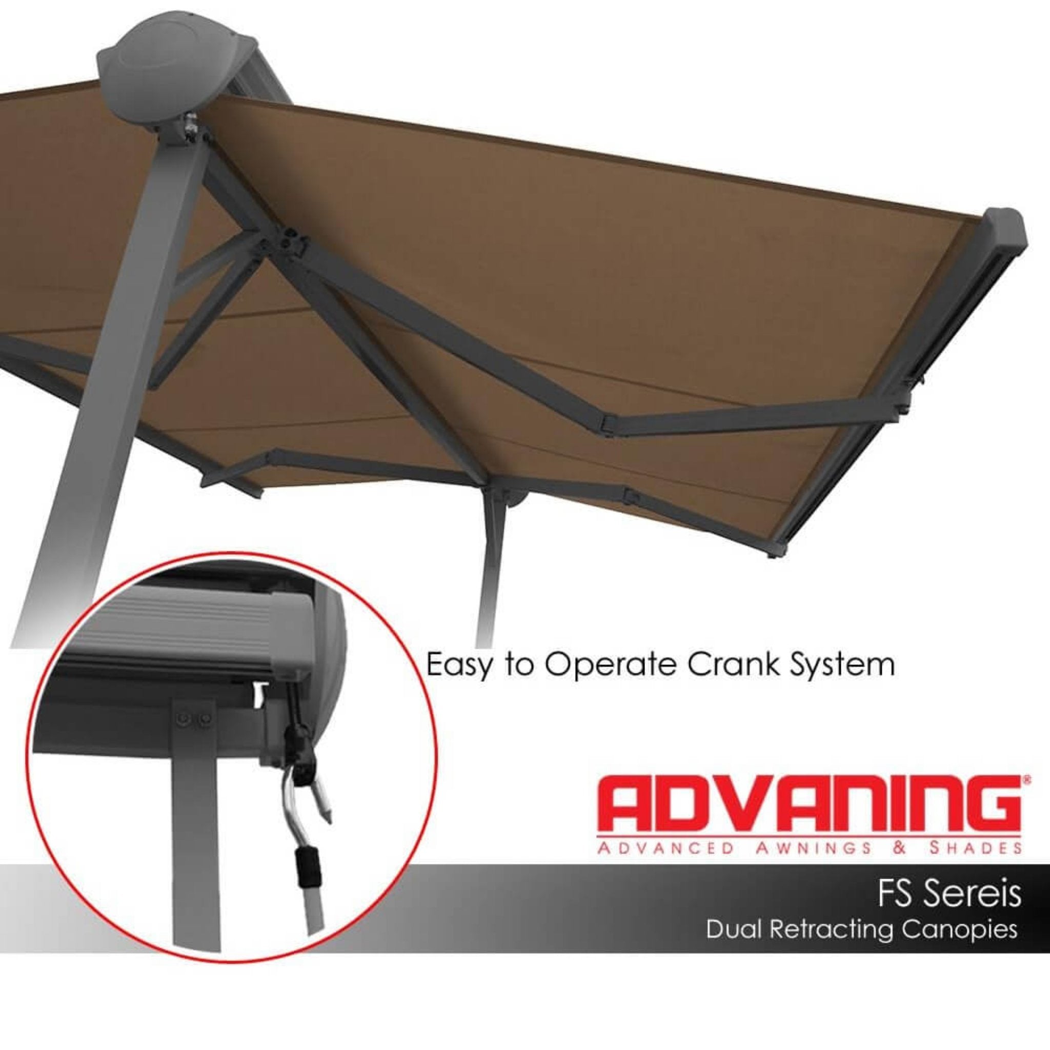 Advaning FS Series Freestanding Dual-Deploying Manual Retractable Awning [FS1110/1410] (SAK62975) - Energize Trek