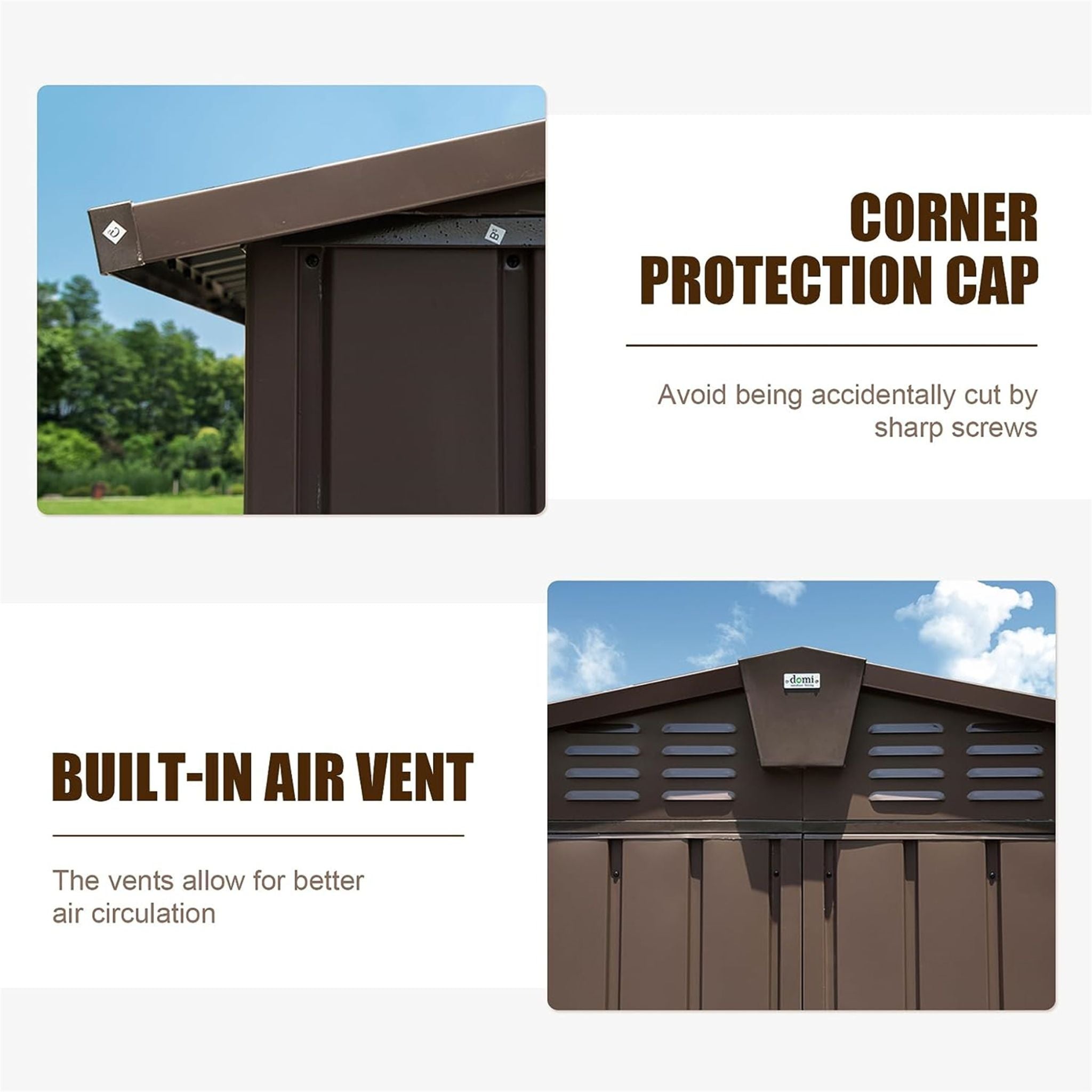 [11X12FT] Outdoor Backyard Storage Metal Shed With Galvanized Steel Frame, Windows, And Lockable Doors (SAK60167) - Energize Trek