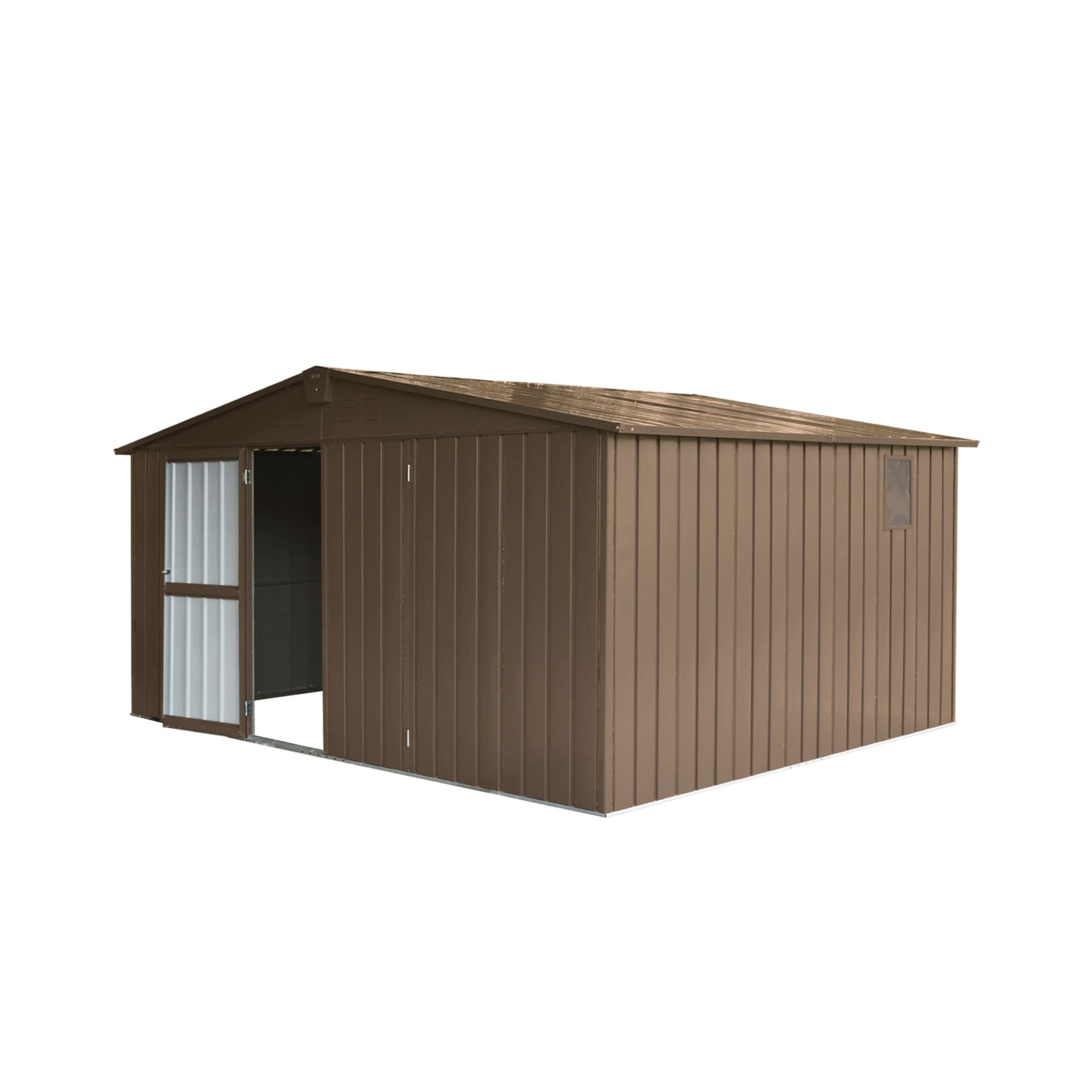 [11X12FT] Outdoor Backyard Storage Metal Shed With Galvanized Steel Frame, Windows, And Lockable Doors (SAK60167) - Energize Trek