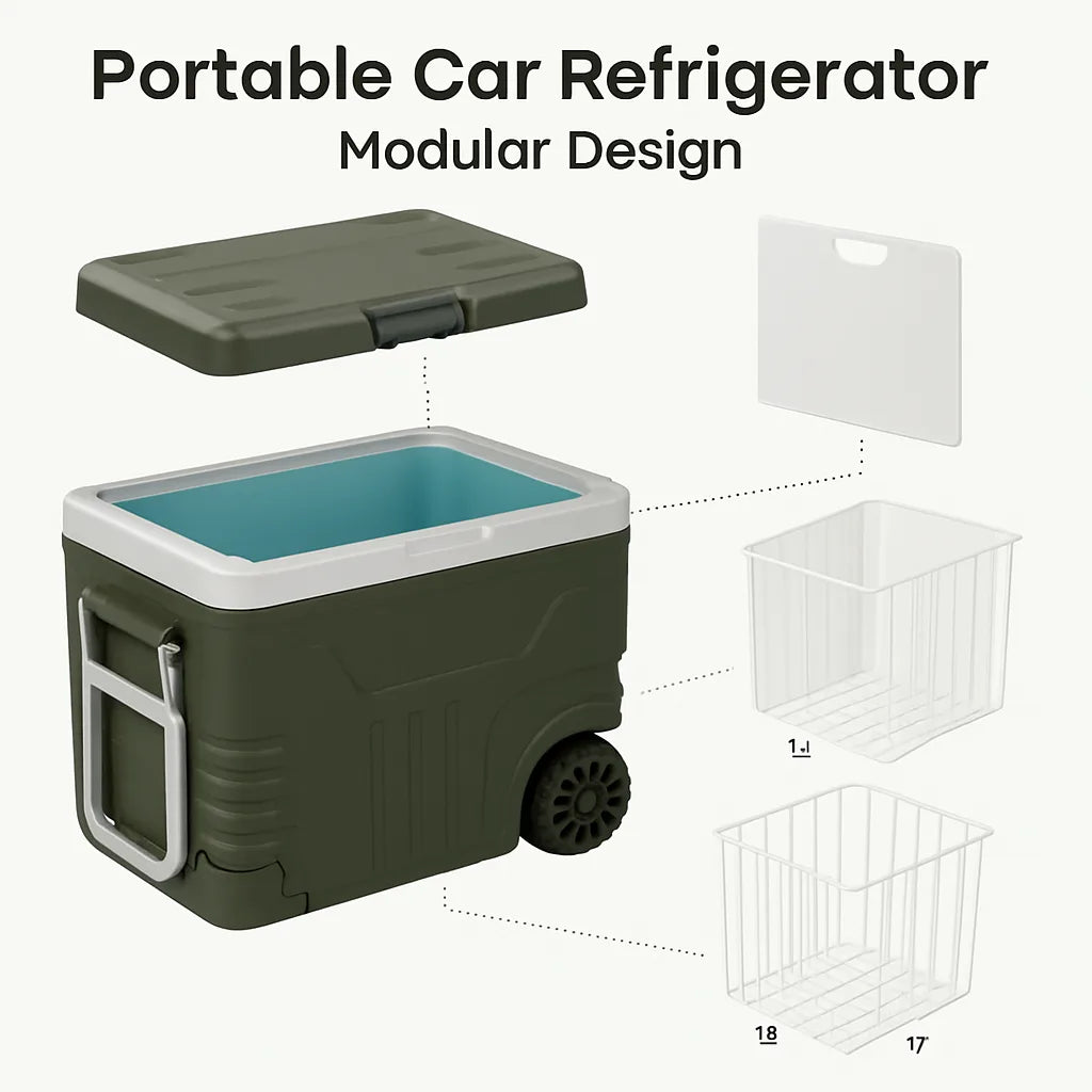 12 Volt Car Refrigerator Portable Car Fridge with Adjustable Range - Energize Trek