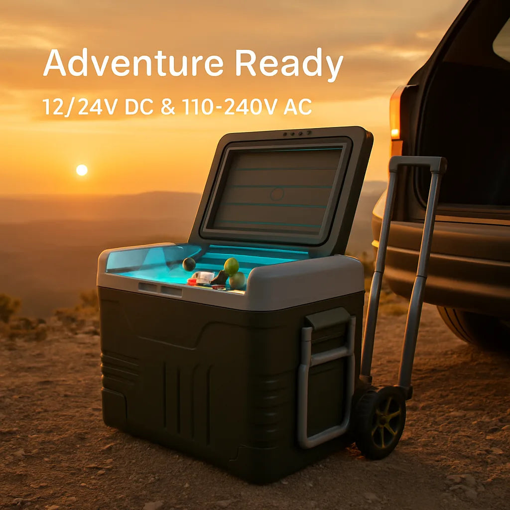 12 Volt Car Refrigerator Portable Car Fridge with Adjustable Range - Energize Trek