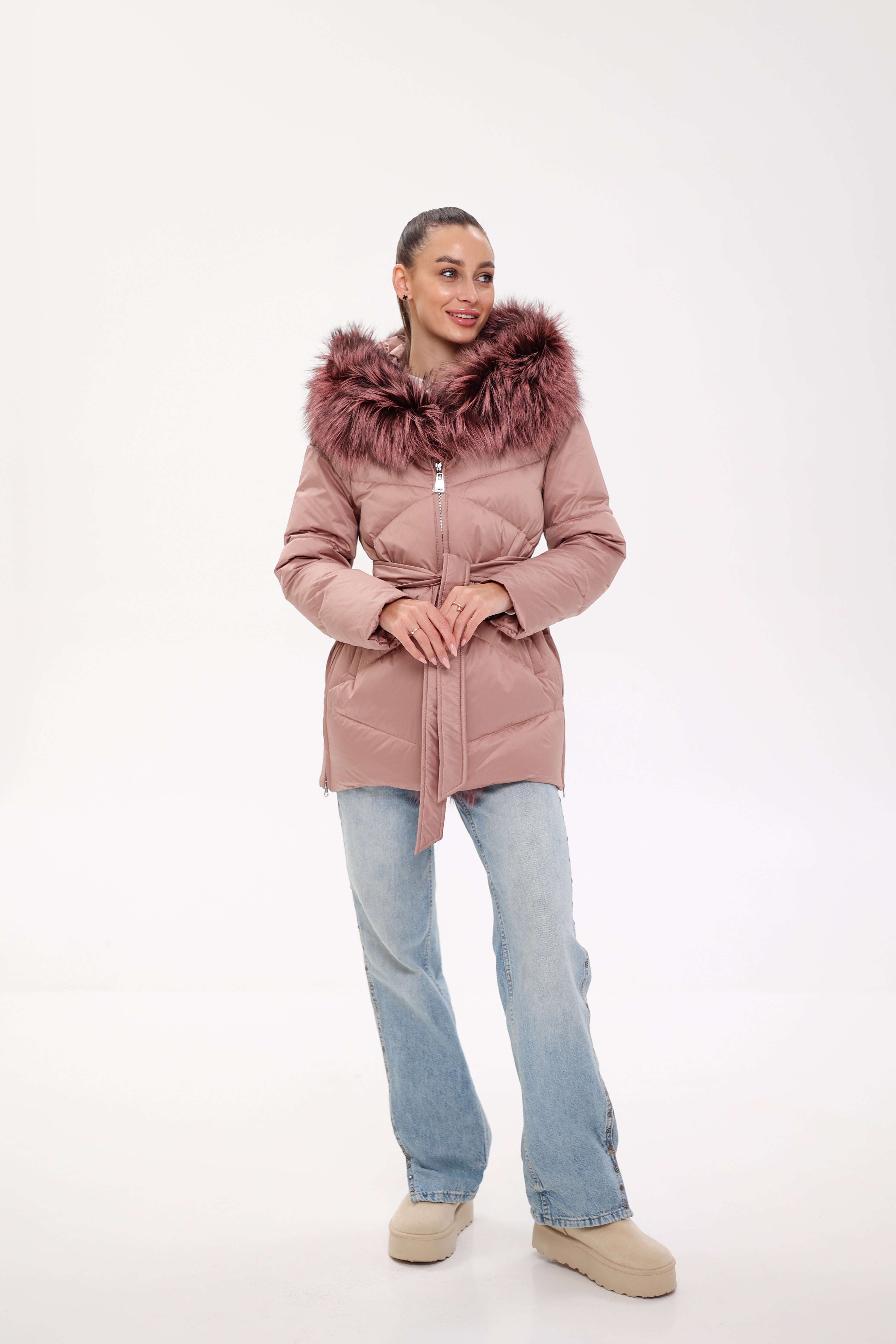 Genuine Silver Fox Fur Trim Down Insulated Parka - Energize Trek
