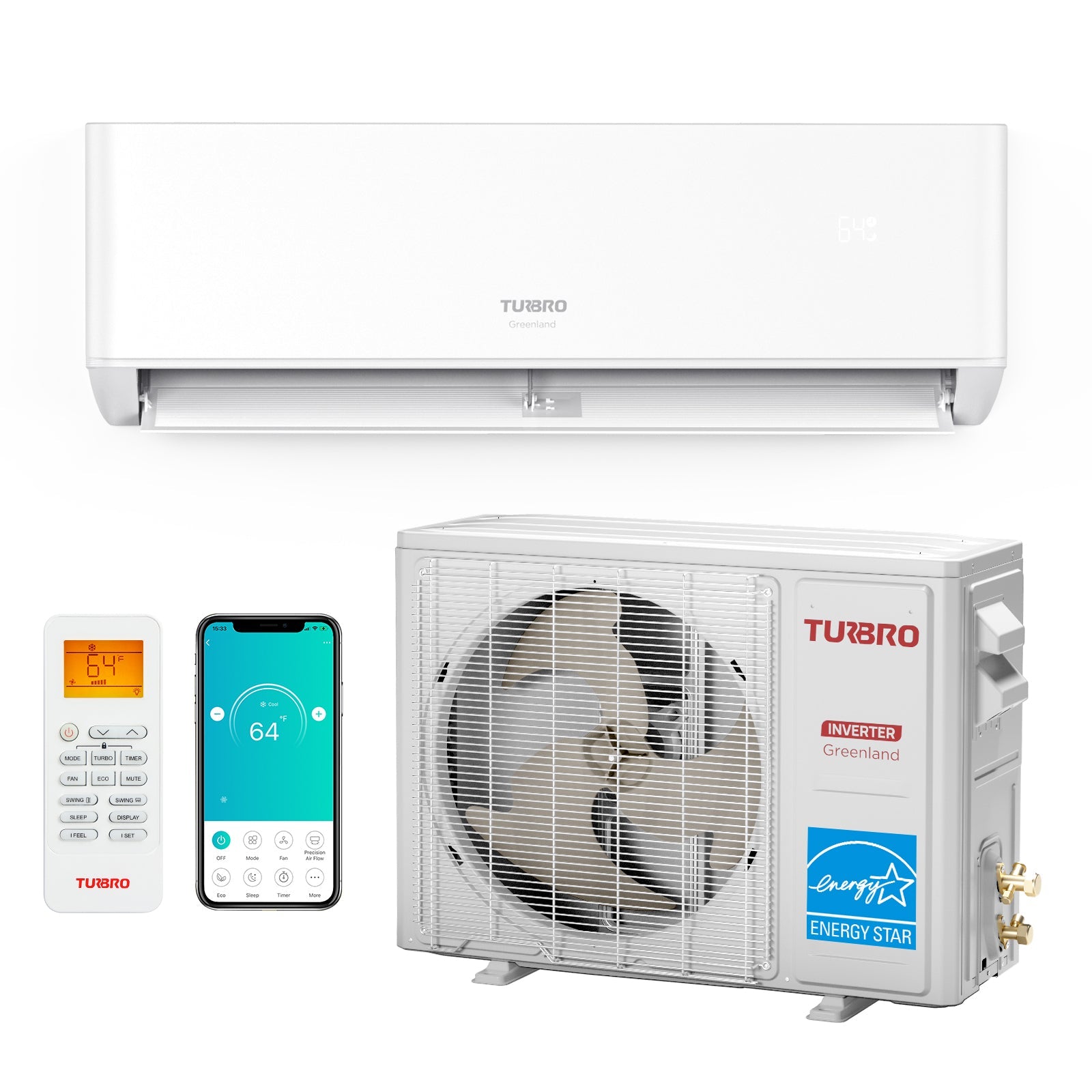 Greenland 18,000 BTU WiFi Ductless Mini Split AC with Heat Pump (R454B Refrigerant) - Energize Trek