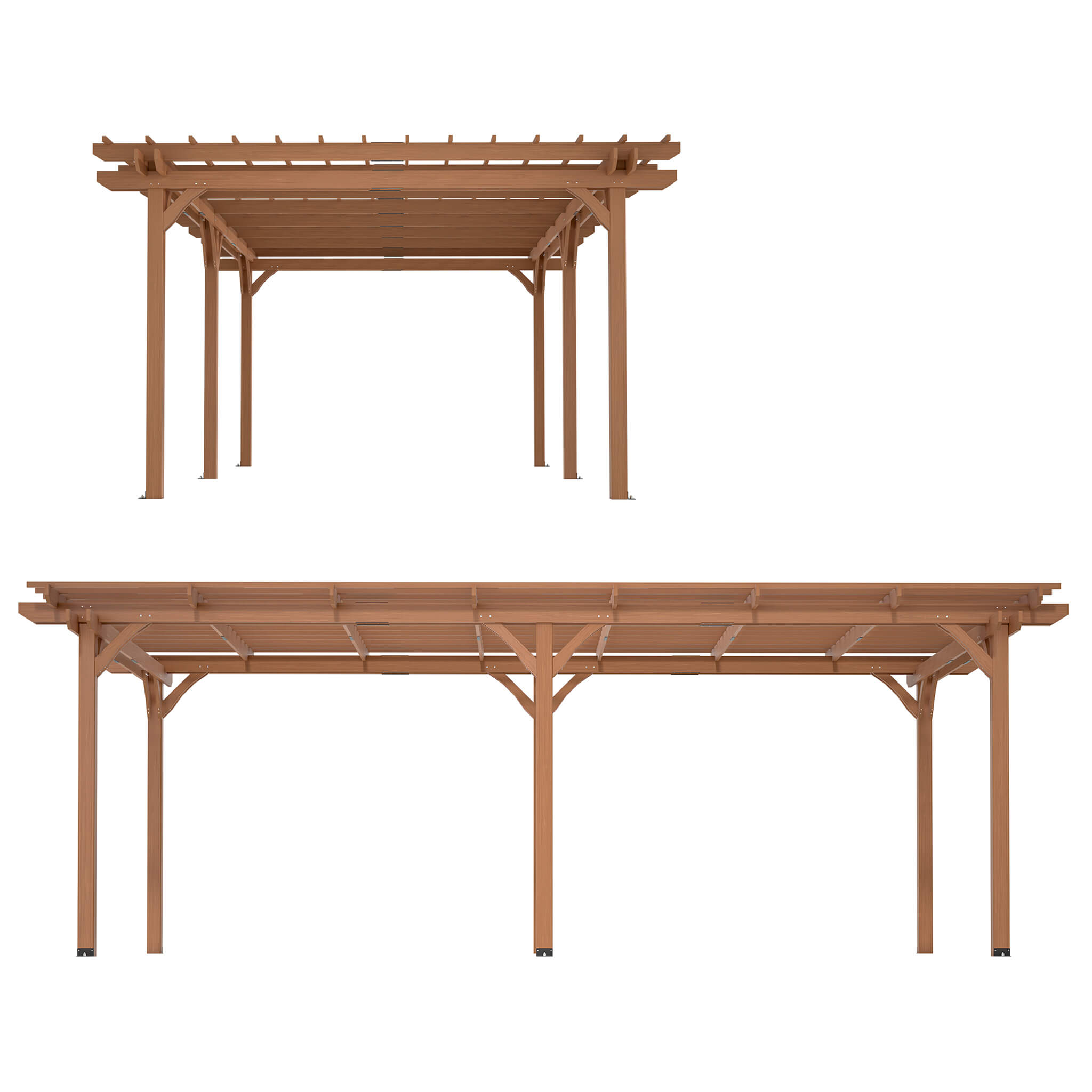 [12x16FT] Extra Large Outdoor Wooden Waterproof Grape Gazebo, Brown (SAK76476) - Energize Trek