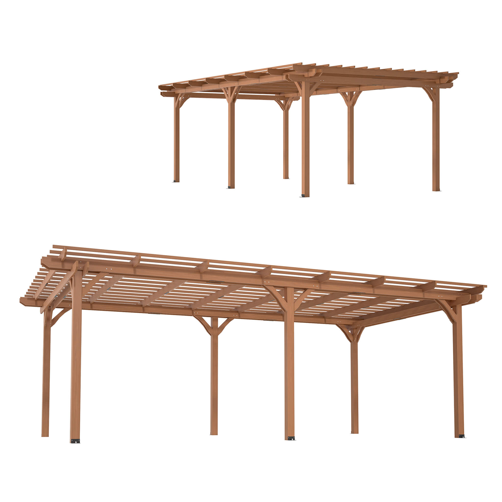 [12x16FT] Extra Large Outdoor Wooden Waterproof Grape Gazebo, Brown (SAK76476) - Energize Trek