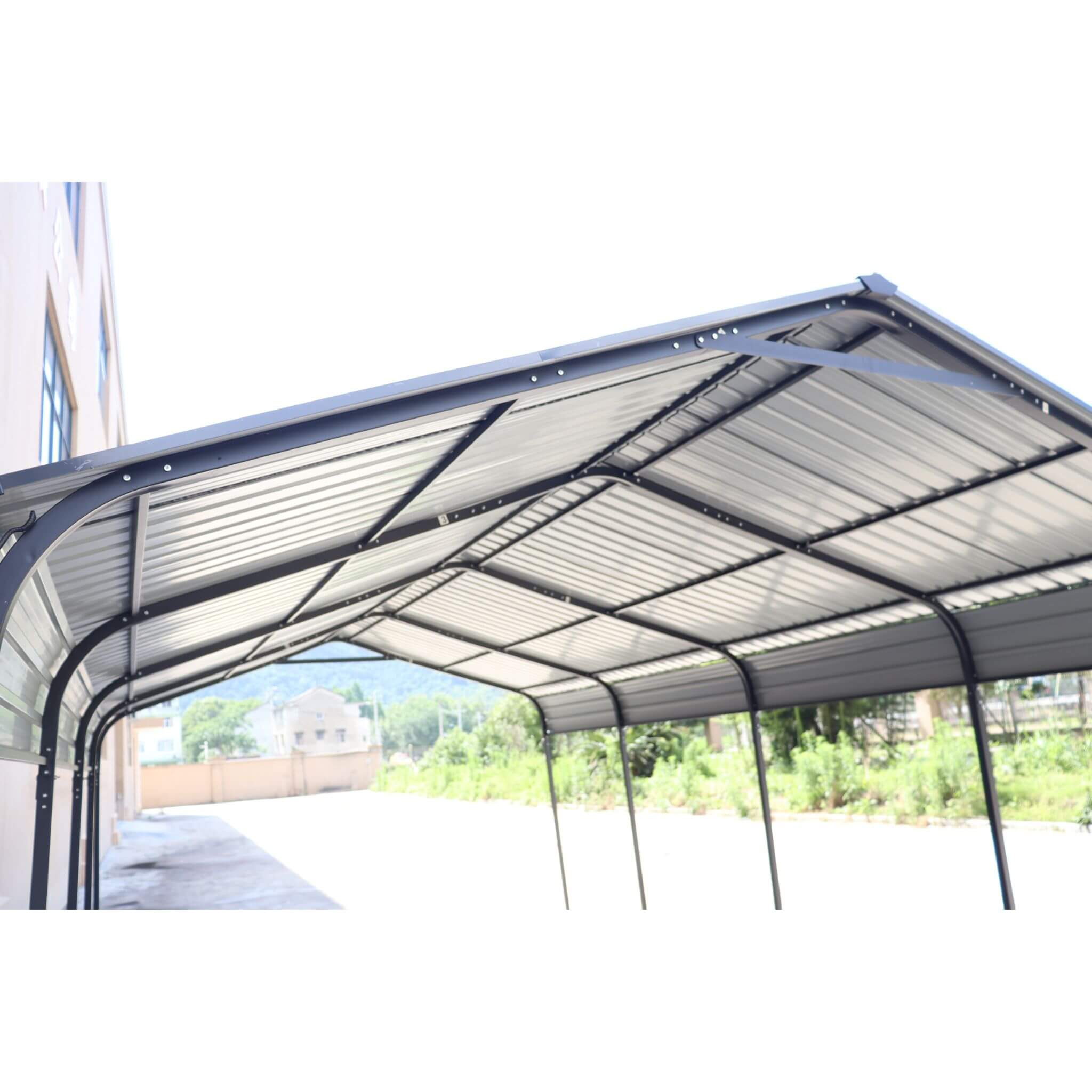 [12X20FT] Heavy Duty Metal Carport With Galvanized Steel Roof For Car, Boats And Trucks, Gray (SAK95562) - Energize Trek