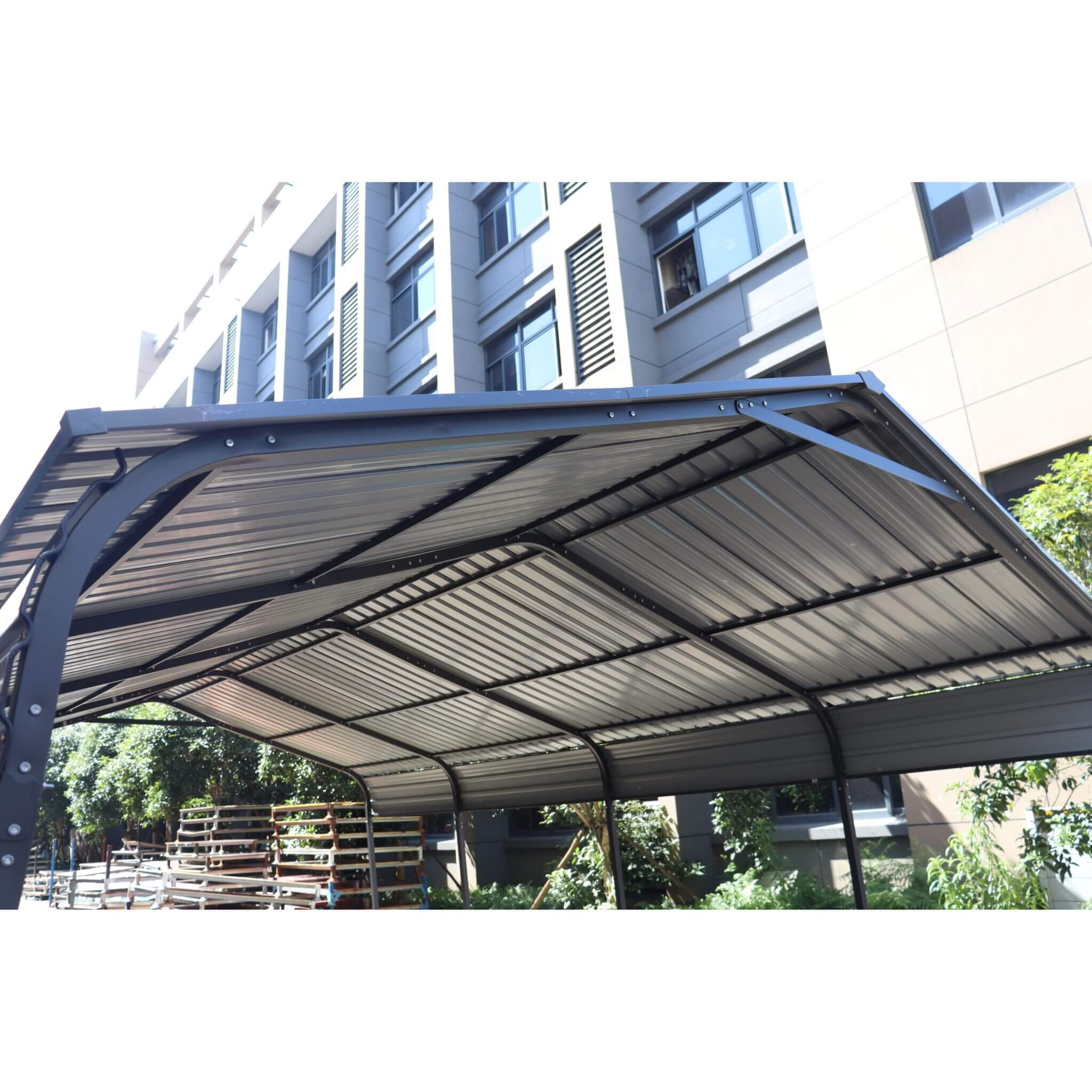 [12X20FT] Heavy Duty Metal Carport With Galvanized Steel Roof For Car, Boats And Trucks, Gray (SAK95562) - Energize Trek