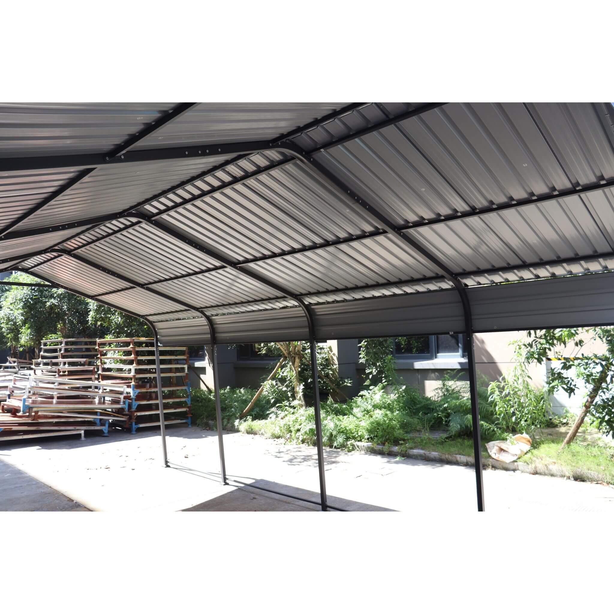[12X20FT] Heavy Duty Metal Carport With Galvanized Steel Roof For Car, Boats And Trucks, Gray (SAK95562) - Energize Trek