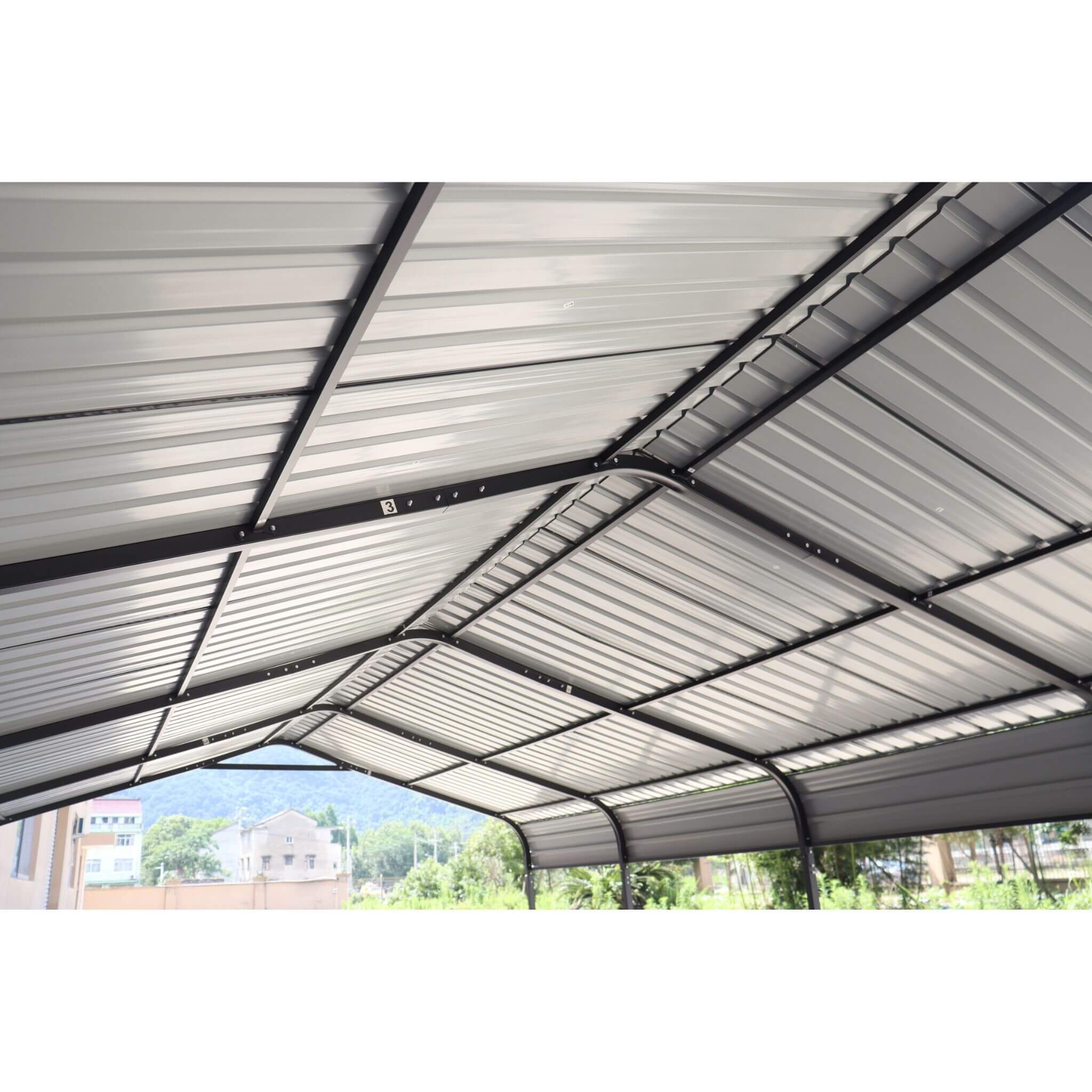 [12X20FT] Heavy Duty Metal Carport With Galvanized Steel Roof For Car, Boats And Trucks, Gray (SAK95562) - Energize Trek
