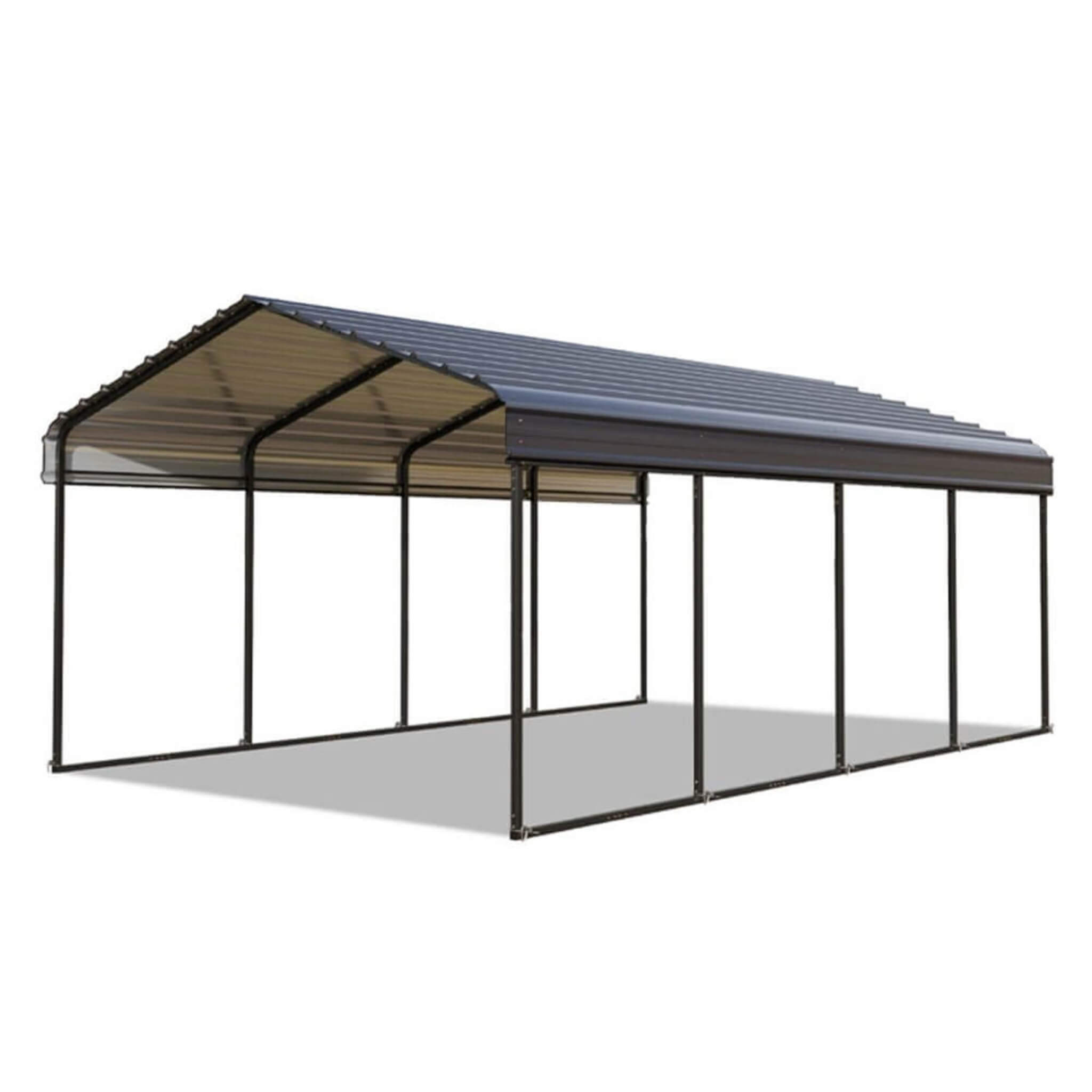 [12x25FT] Heavy Duty Extra Large Multi Vehicle Carport Kit With Galvanized Steel Roof (SAK37514) - Energize Trek