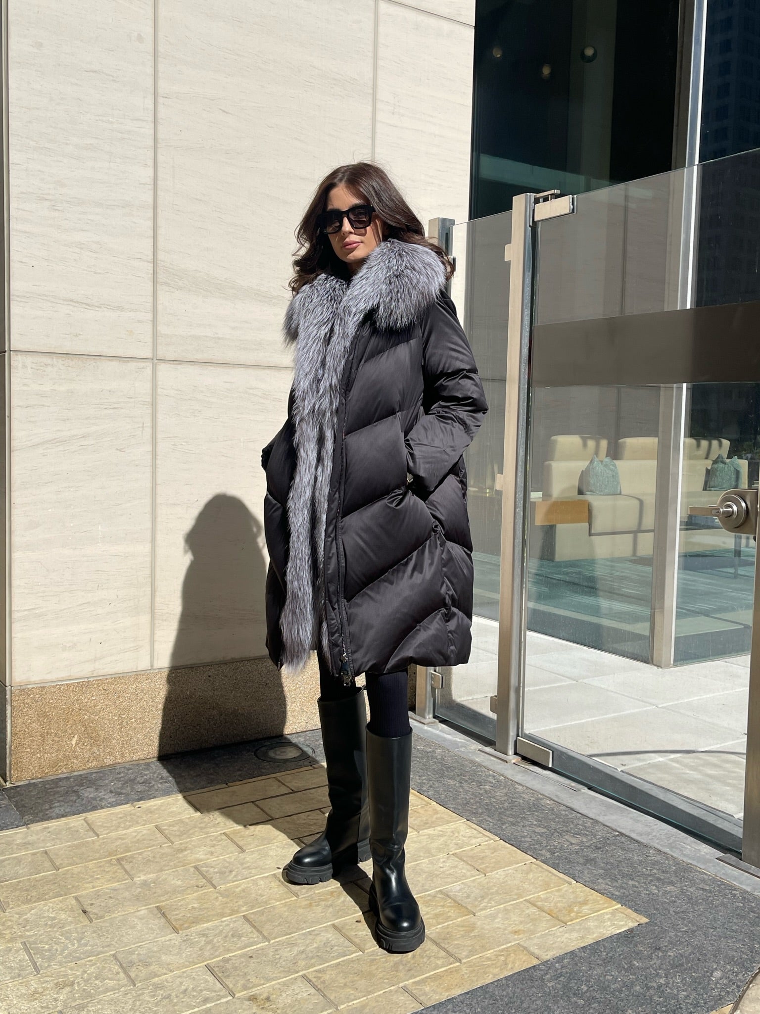 Amandine Genuine Silver Fox Down Parka - Energize Trek
