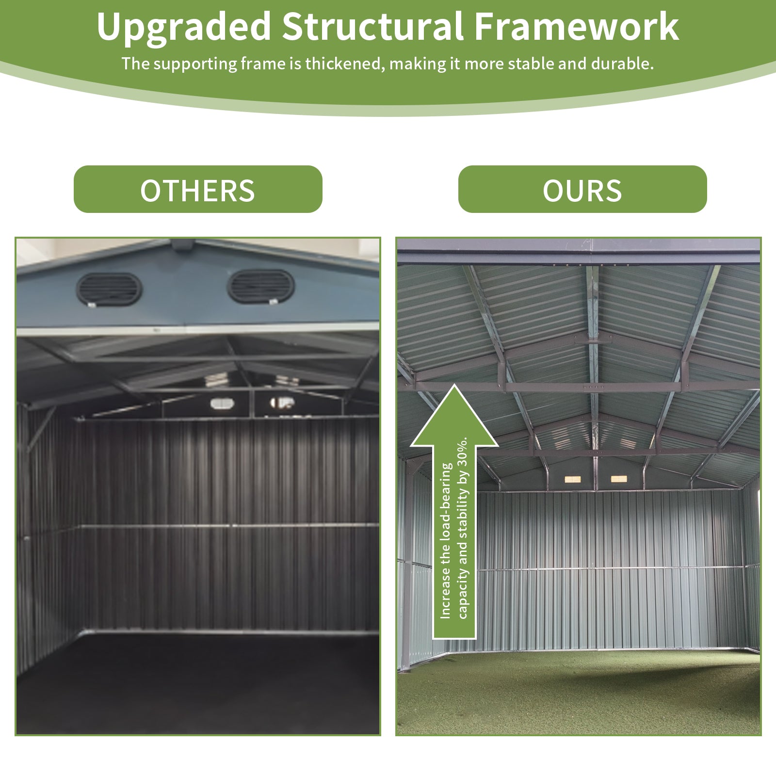 [13x20FT] Large Heavy Duty Outdoor Metal Storage Shed With Double Doors (SAK65331) - Energize Trek