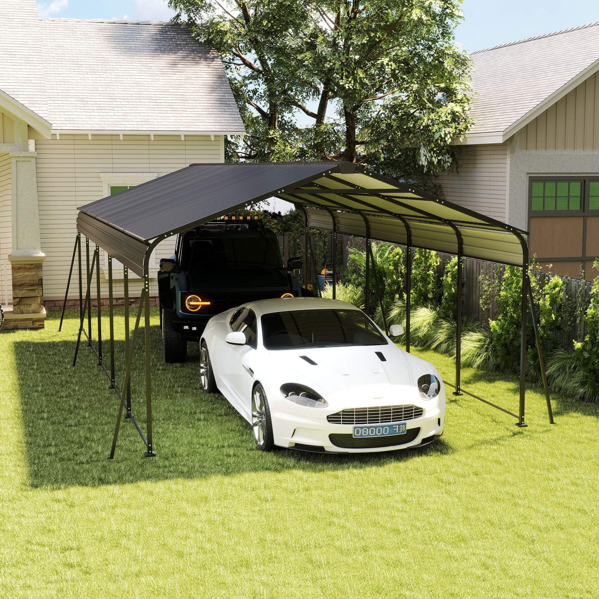 [13X26FT] Heavy-Duty Weather-Resistant Outdoor Carport With Protective Film (SAK82451) - Energize Trek