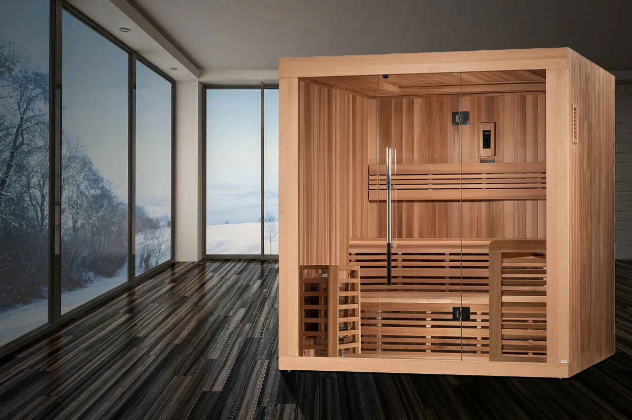 SAUNA EVOLUTION® 6 PERSON TRADITIONAL STEAM SAUNA MODERN RELAX 3 - Energize Trek