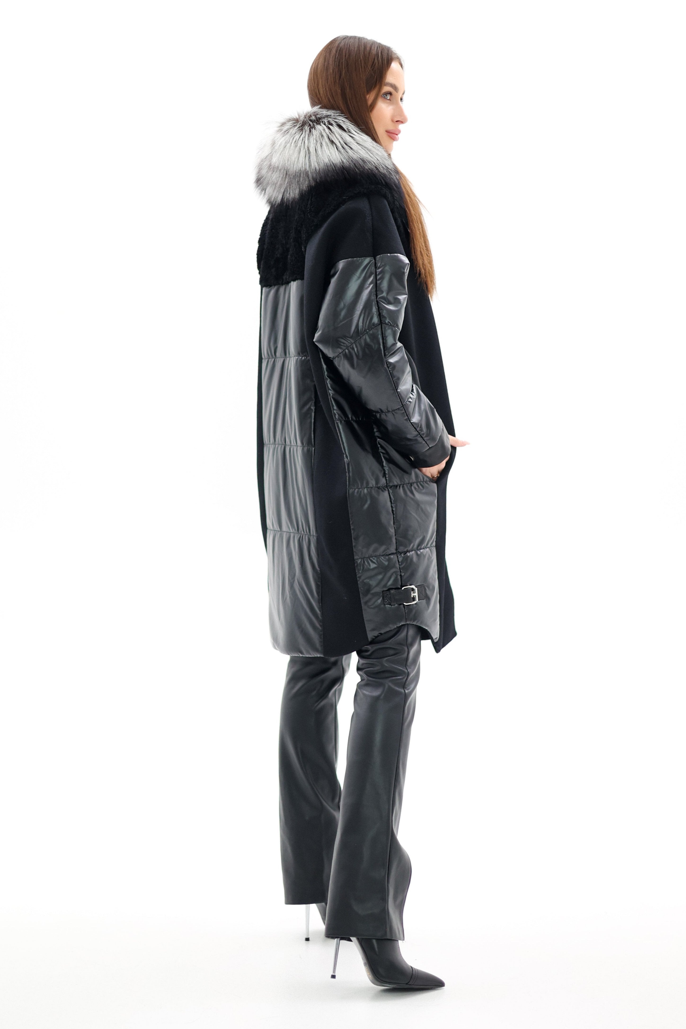 Genuine Silver Fox Fur Italian Cashmere Wool Freudenberg Comfortemp® Coat - Energize Trek