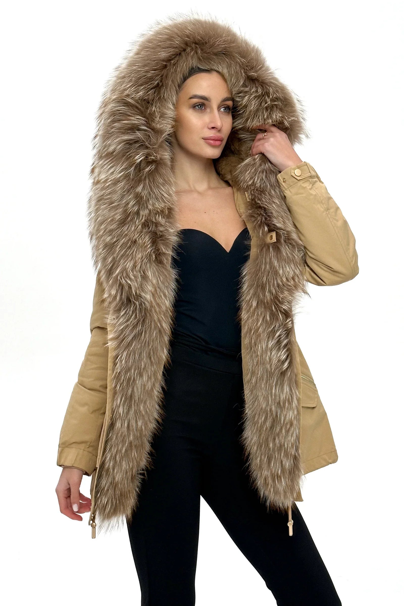 Genuine Silver Fur Trim Parka with Rabbit Fur Insulation - Energize Trek