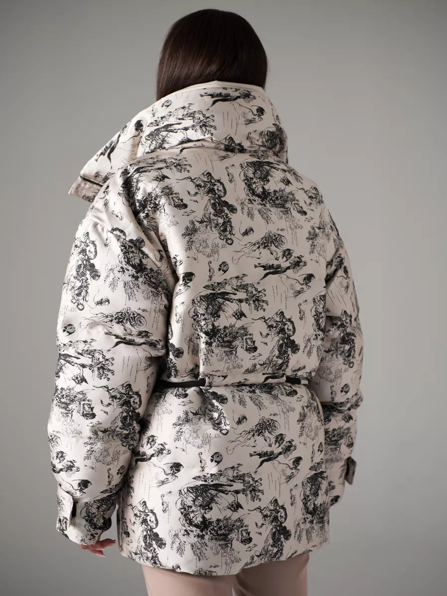 Monochrome Jacquard Down Fill Coat - Energize Trek