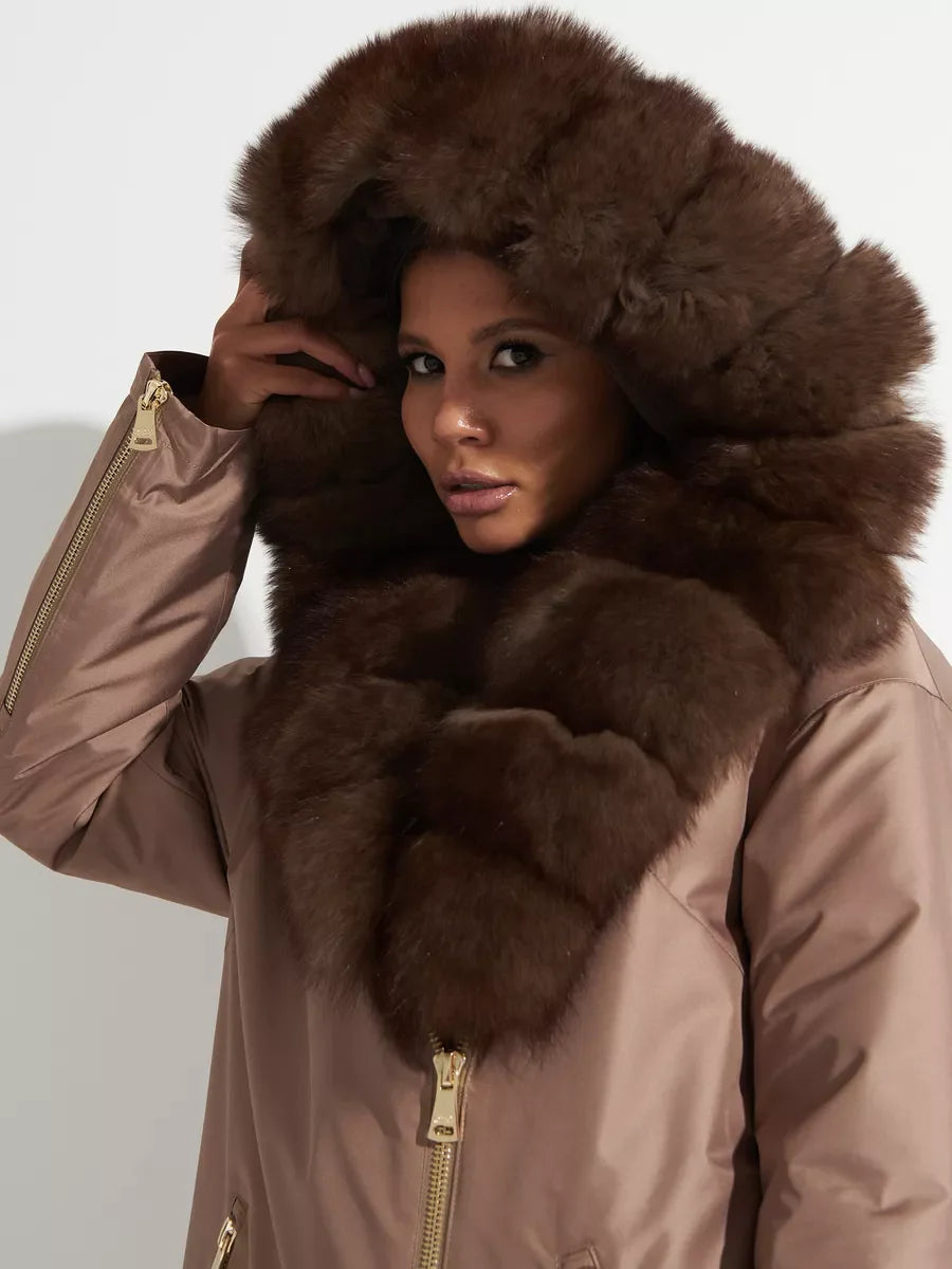 Genuine Polar Fox Fur Trim Rabbit Fur Insulated Parka - Energize Trek