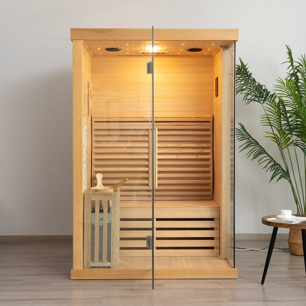 SAUNA EVOLUTION® Commercial Finnish Bath Home Sauna Indoor Steam Room Glass 03 - Energize Trek