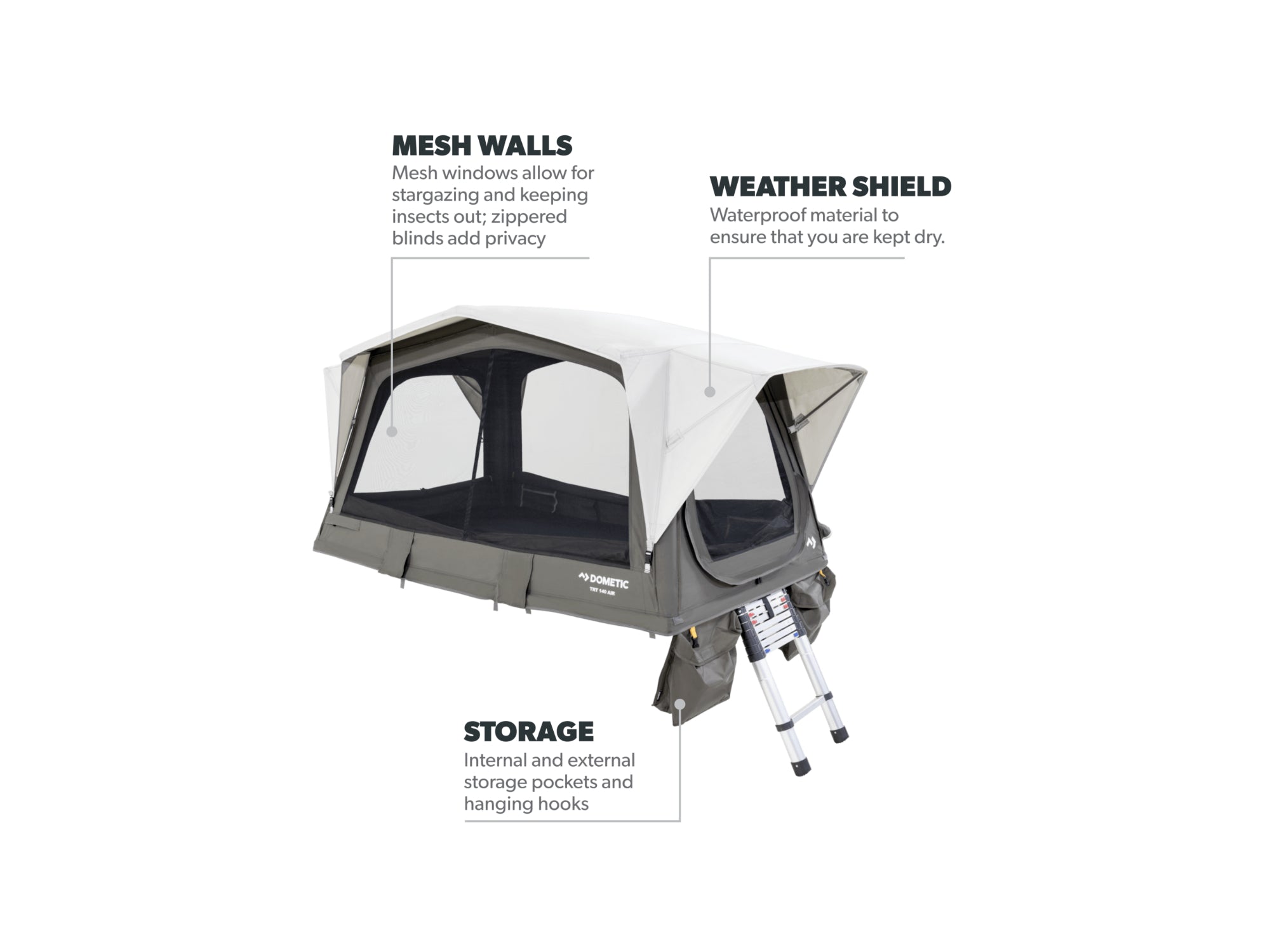 Dometic TRT 140 AIR Inflatable Roof Top Tent - 2 Person - Energize Trek