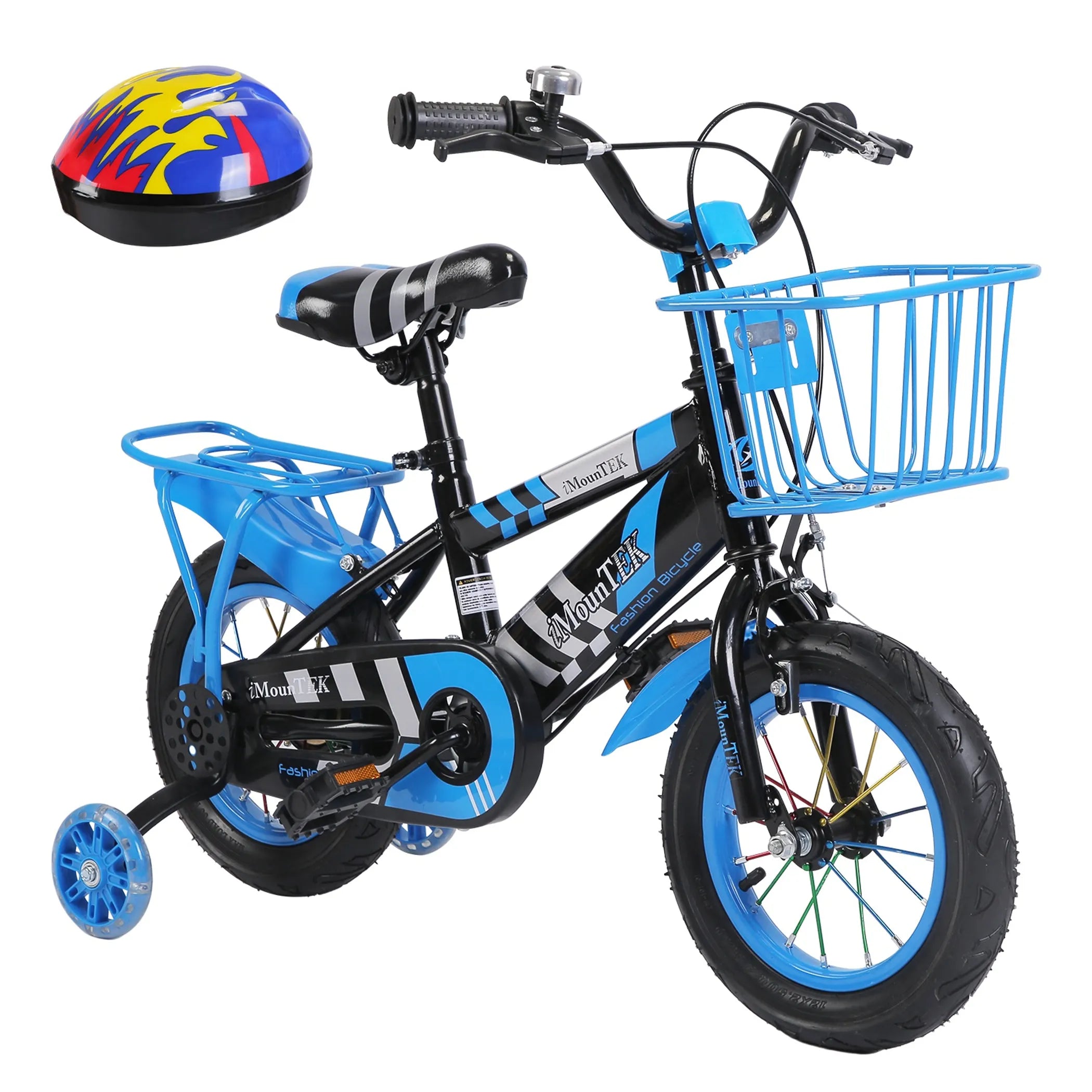 16In Kids\' Bike with Training Wheels Children Bicycle with Helmet Basket - Energize Trek