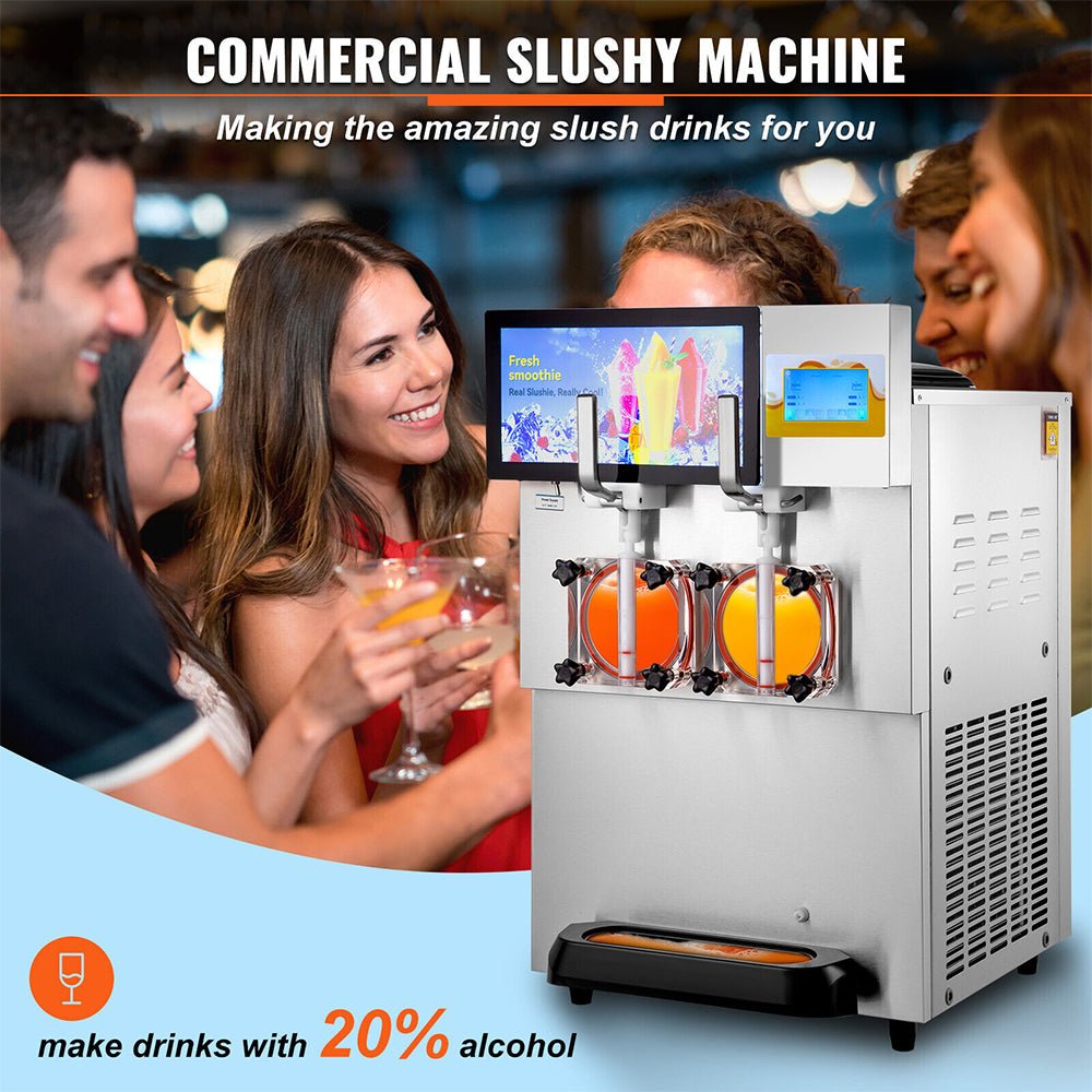16L Commercial Double Frozen Margarita Ice Slushie Drink Maker Machine, 1155W (SAK95281) - Energize Trek