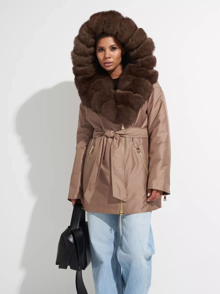 Genuine Polar Fox Fur Trim Rabbit Fur Insulated Parka - Energize Trek