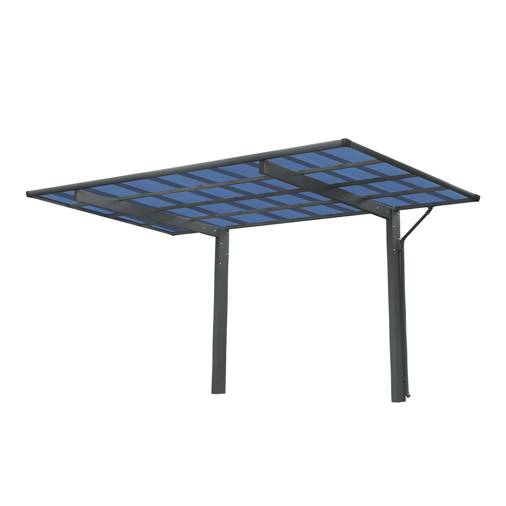 [10x17FT] Extra Large Heavy Duty Outdoor Aluminum Single Side Carport With Galvanized Metal Roof (SAK31279) - Energize Trek