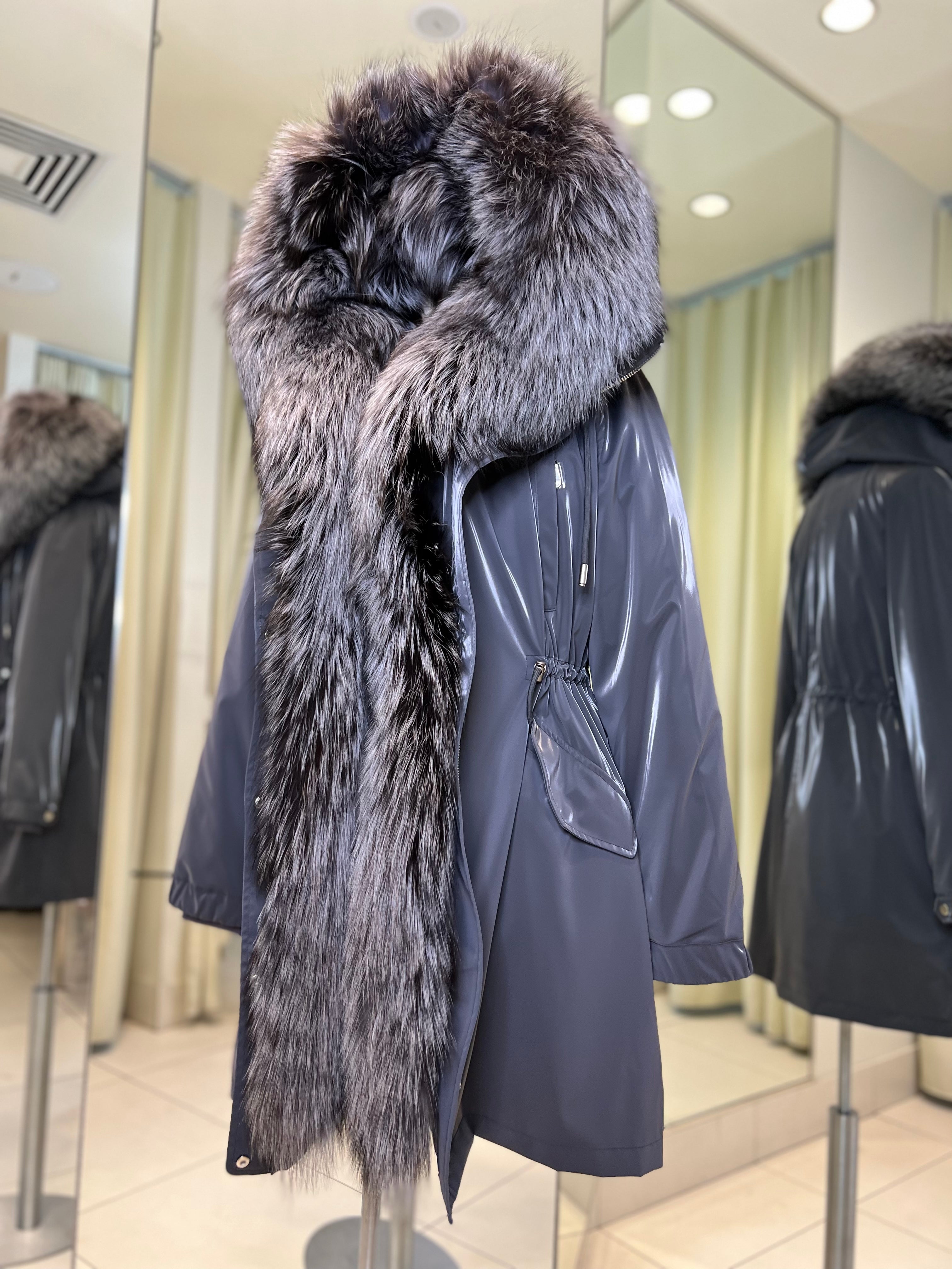 Genuine Silver Fox Fully Lined Hood Rabbit Insulated Parka - Energize Trek