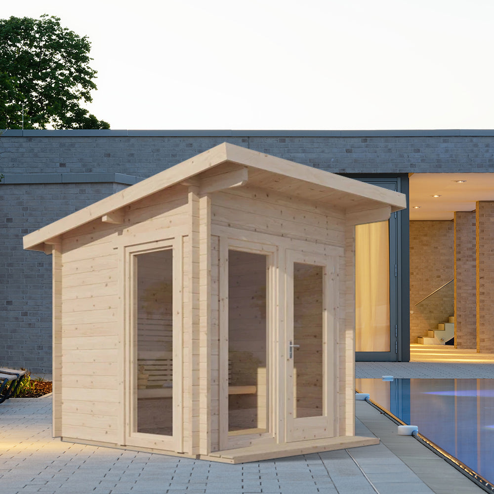 SAUNA EVOLUTION® Garden Series Outdoor Cabin Sauna Fits Up to 6 People Cabin 05 - Energize Trek