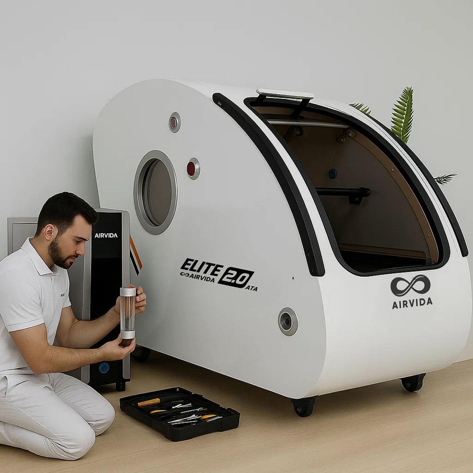 Sitting Hard Shell Hyperbaric Chamber 1.3-2.0 ATA  -Airvida Elite - Energize Trek