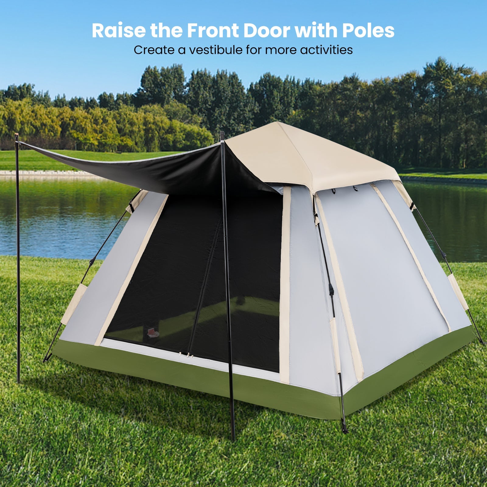 2-4 Person Instant Pop-up Camping Tent with Removable Rainfly - Energize Trek