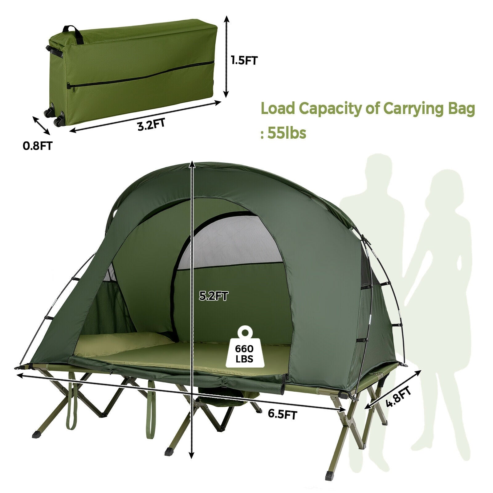 2-Person Outdoor Camping Tent with External Cover - Energize Trek