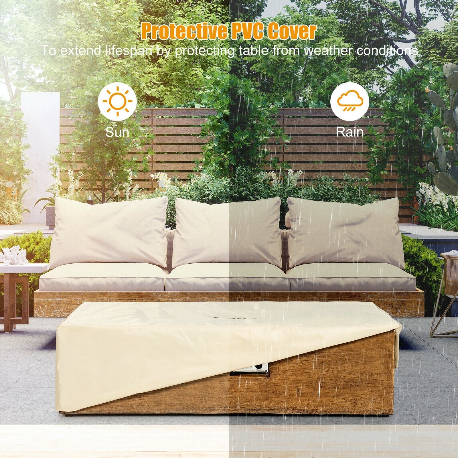 2 Piece Outdoor Propane Fire Pit Table Set - Energize Trek