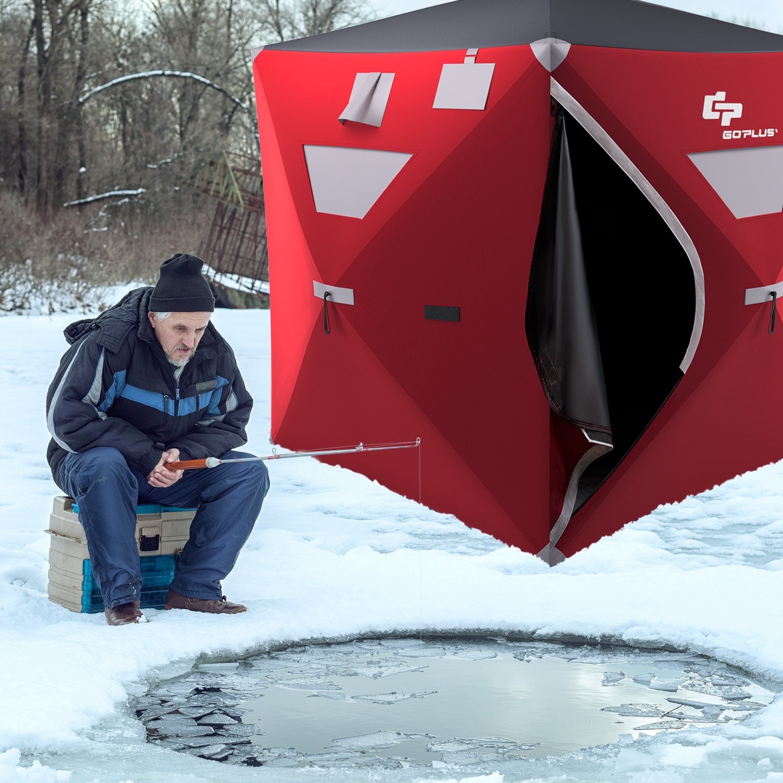 2-person Portable Ice Shelter Fishing Tent with Bag - Energize Trek